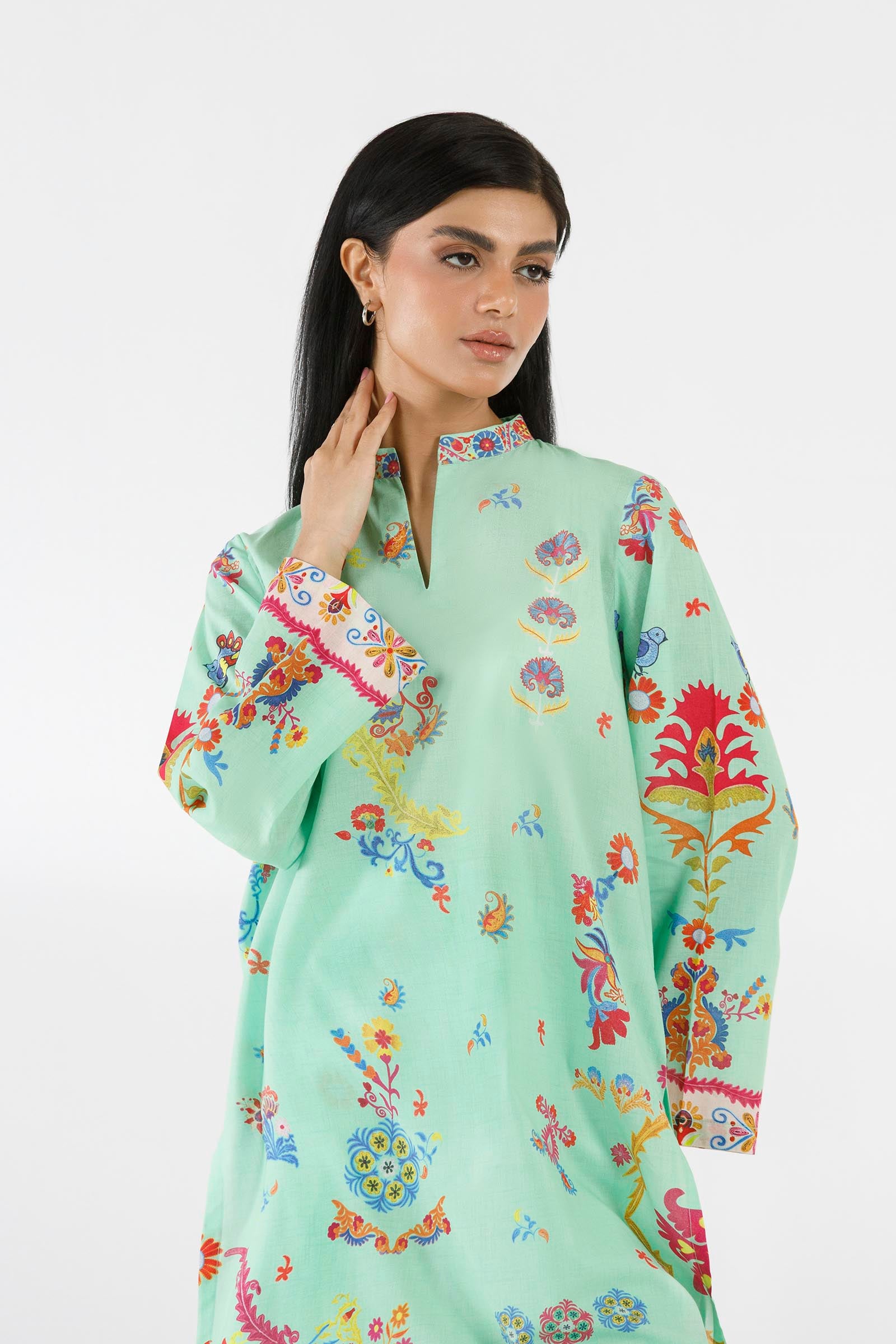 Stitched Printed Lawn Shirt+ Culotte Secondary image