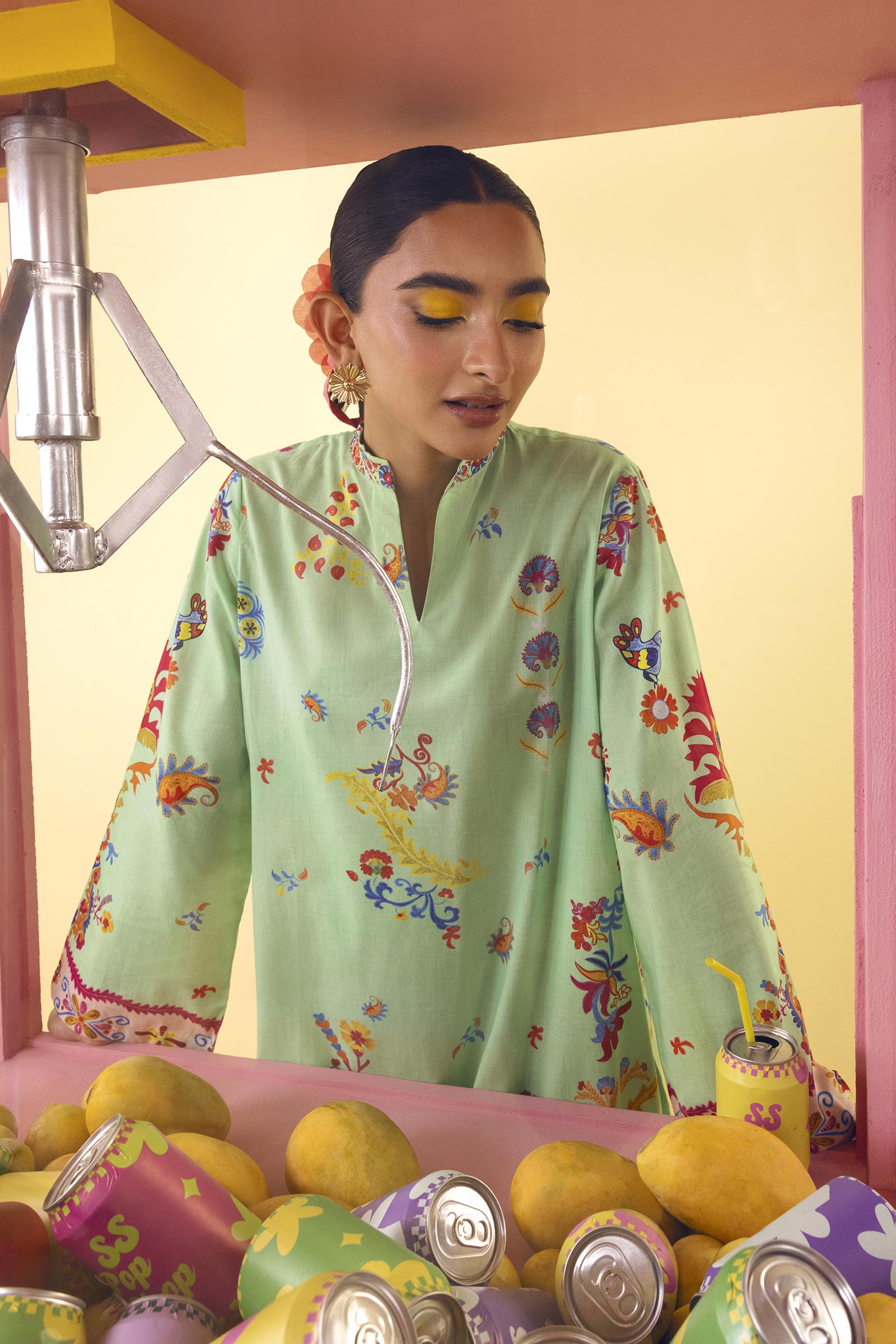 Stitched Printed Lawn Shirt+ Culotte Secondary image