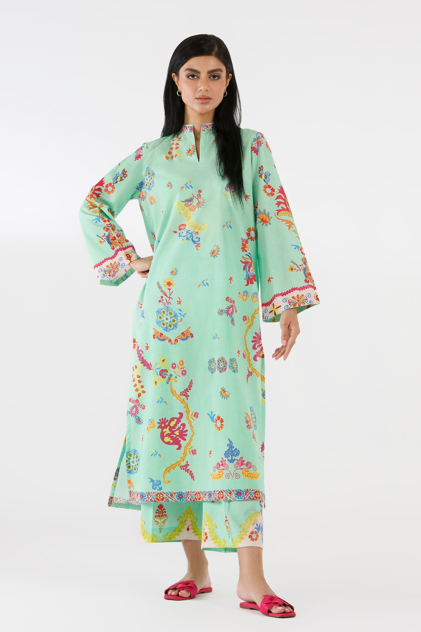 Stitched Printed Lawn Shirt+ Culotte Main image