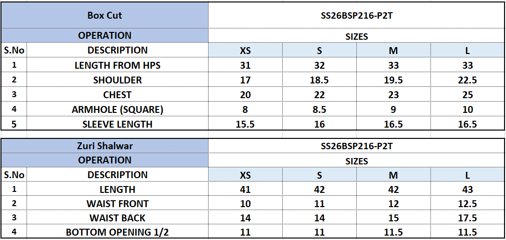 Size Chart