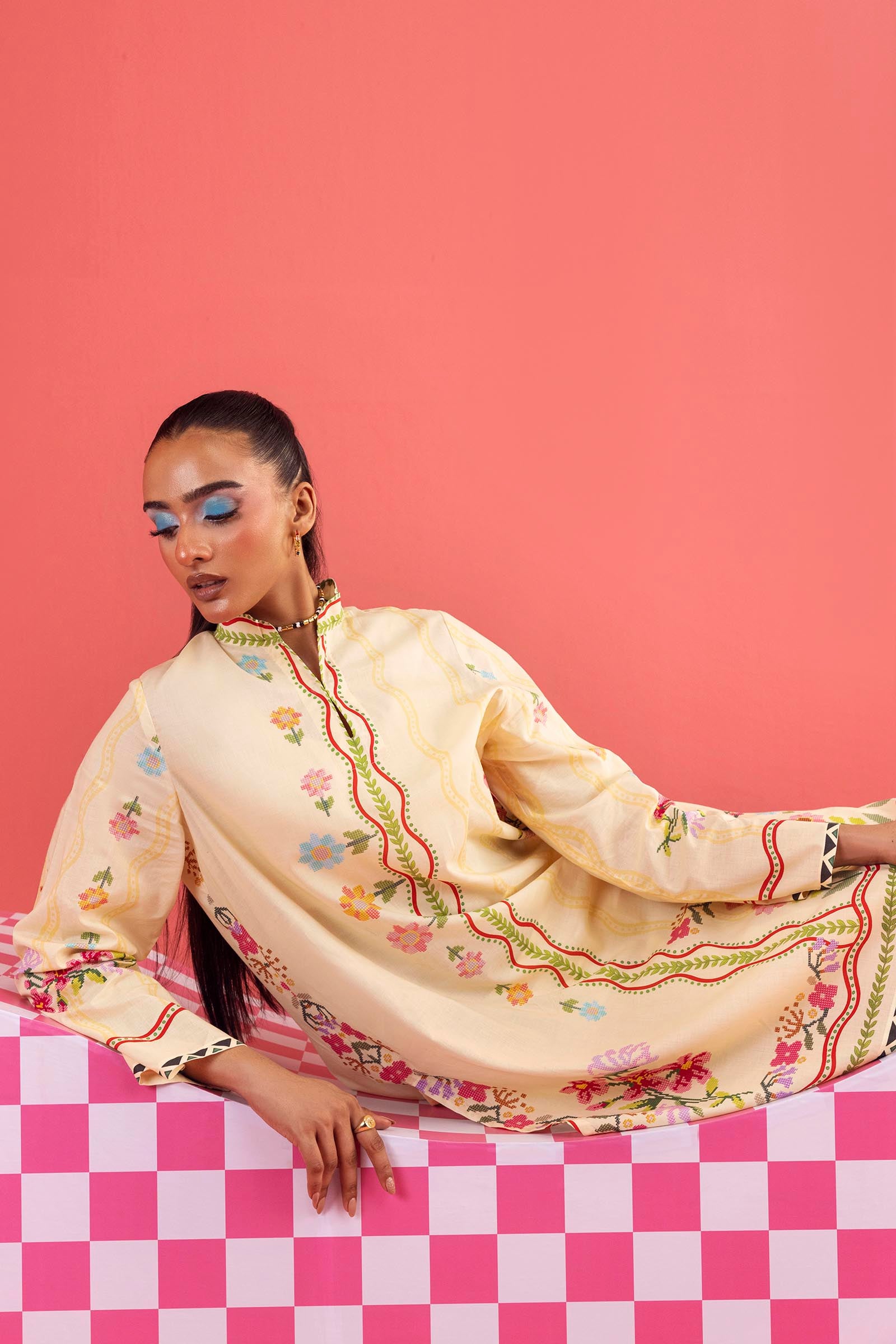 Stitched Printed Lawn Shirt+ Culotte