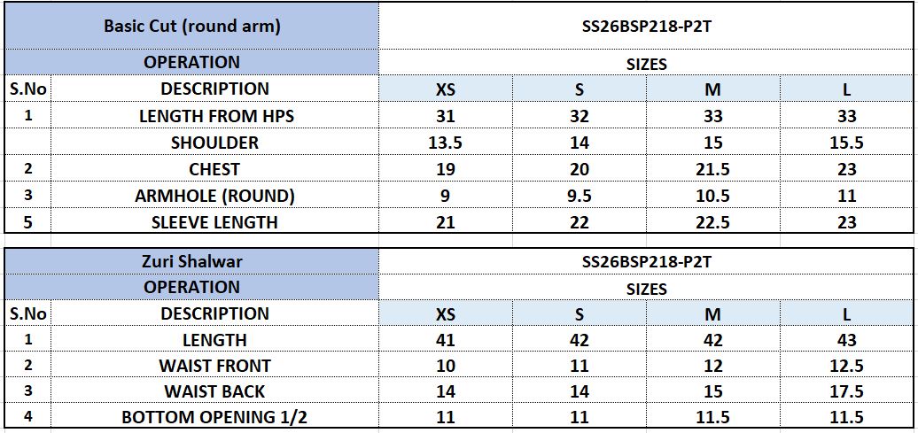 Size Chart
