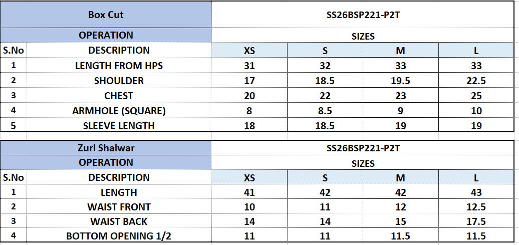 Size Chart