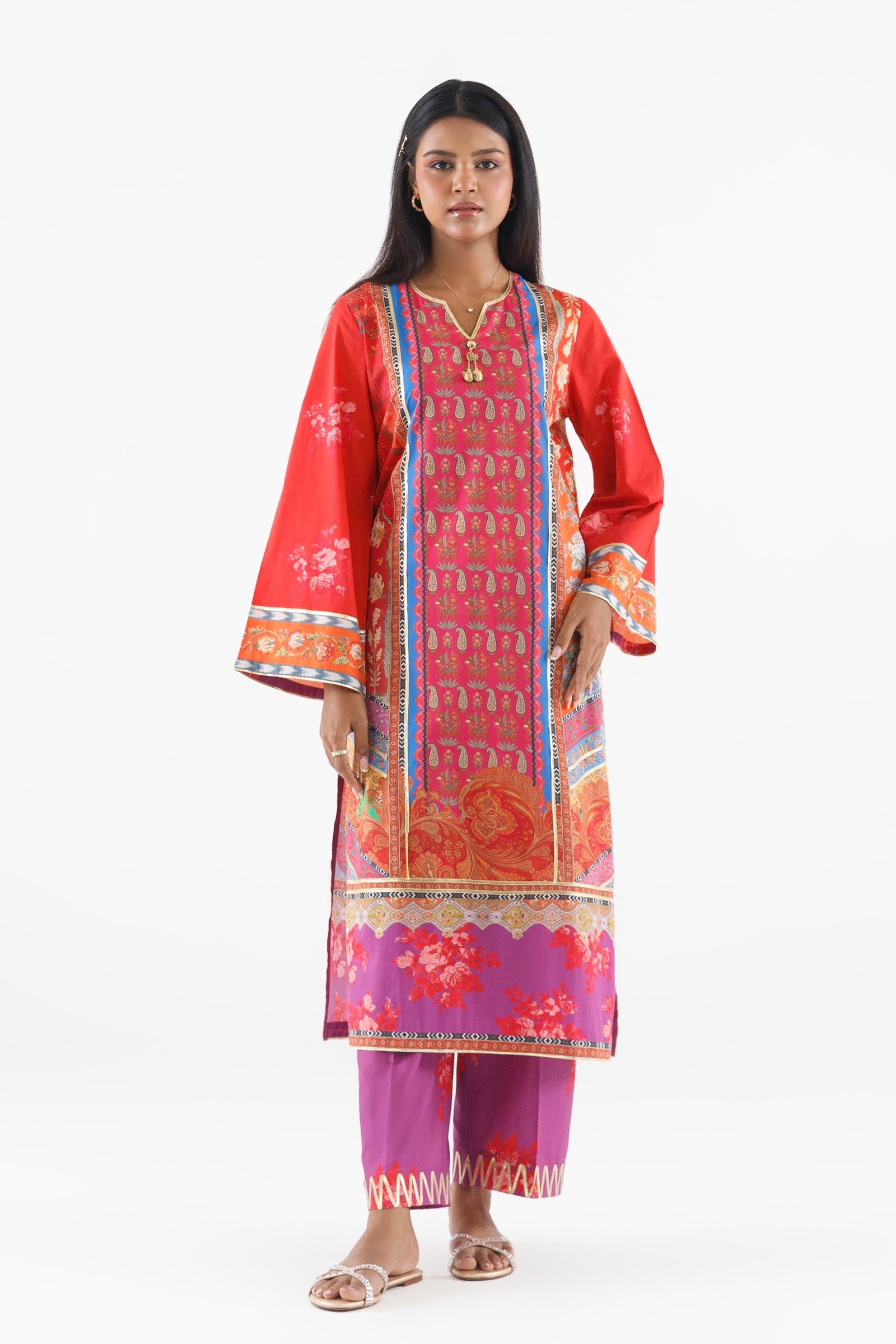Stitched Printed Lawn Shirt+ Culotte Main image
