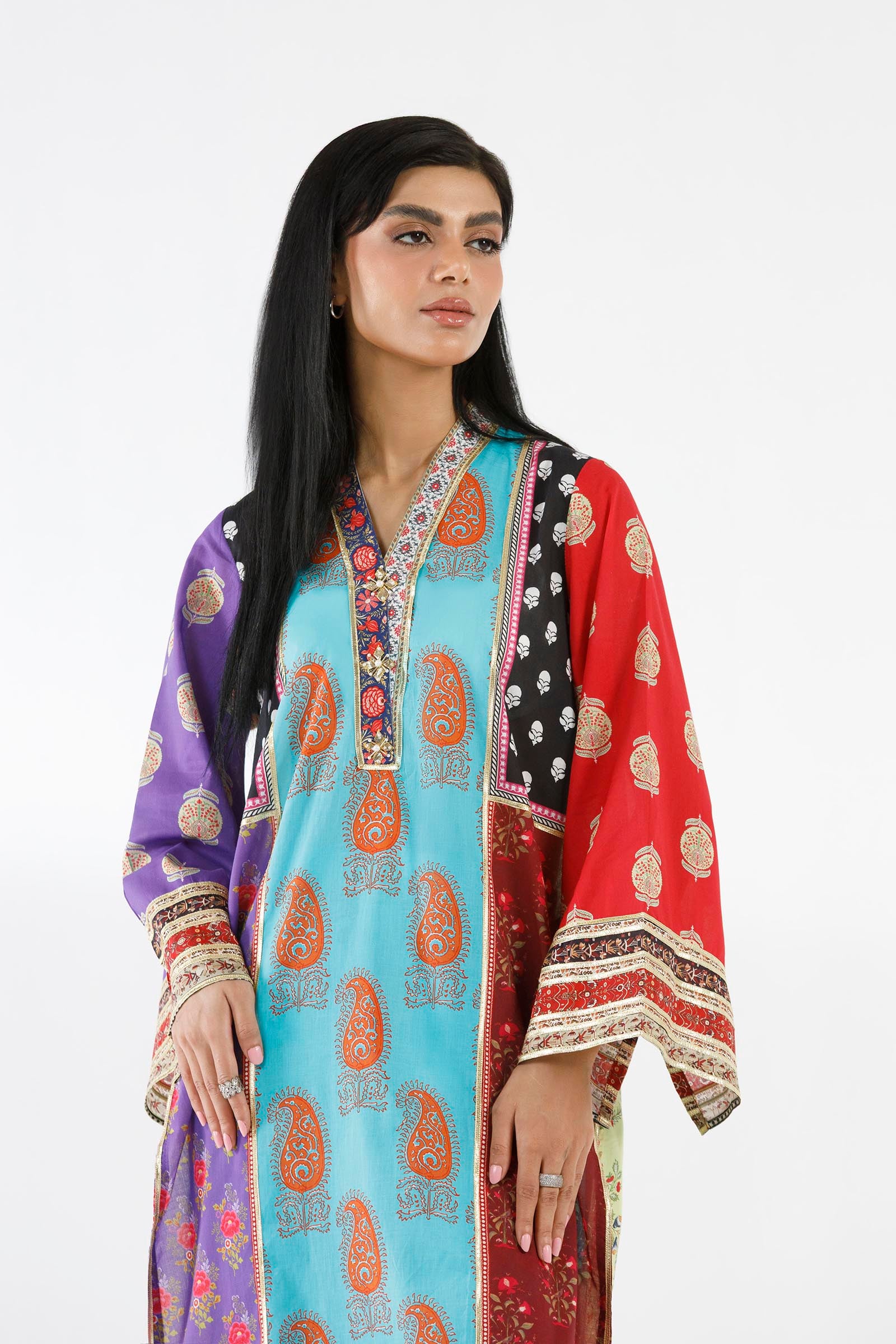 Stitched Embroidered Lawn Shirt+ Culotte Secondary image
