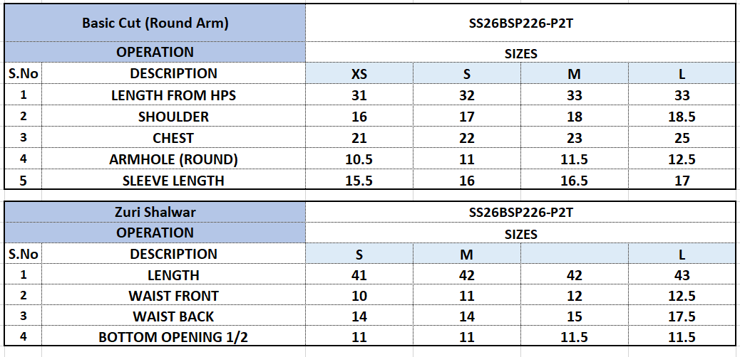 Size Chart