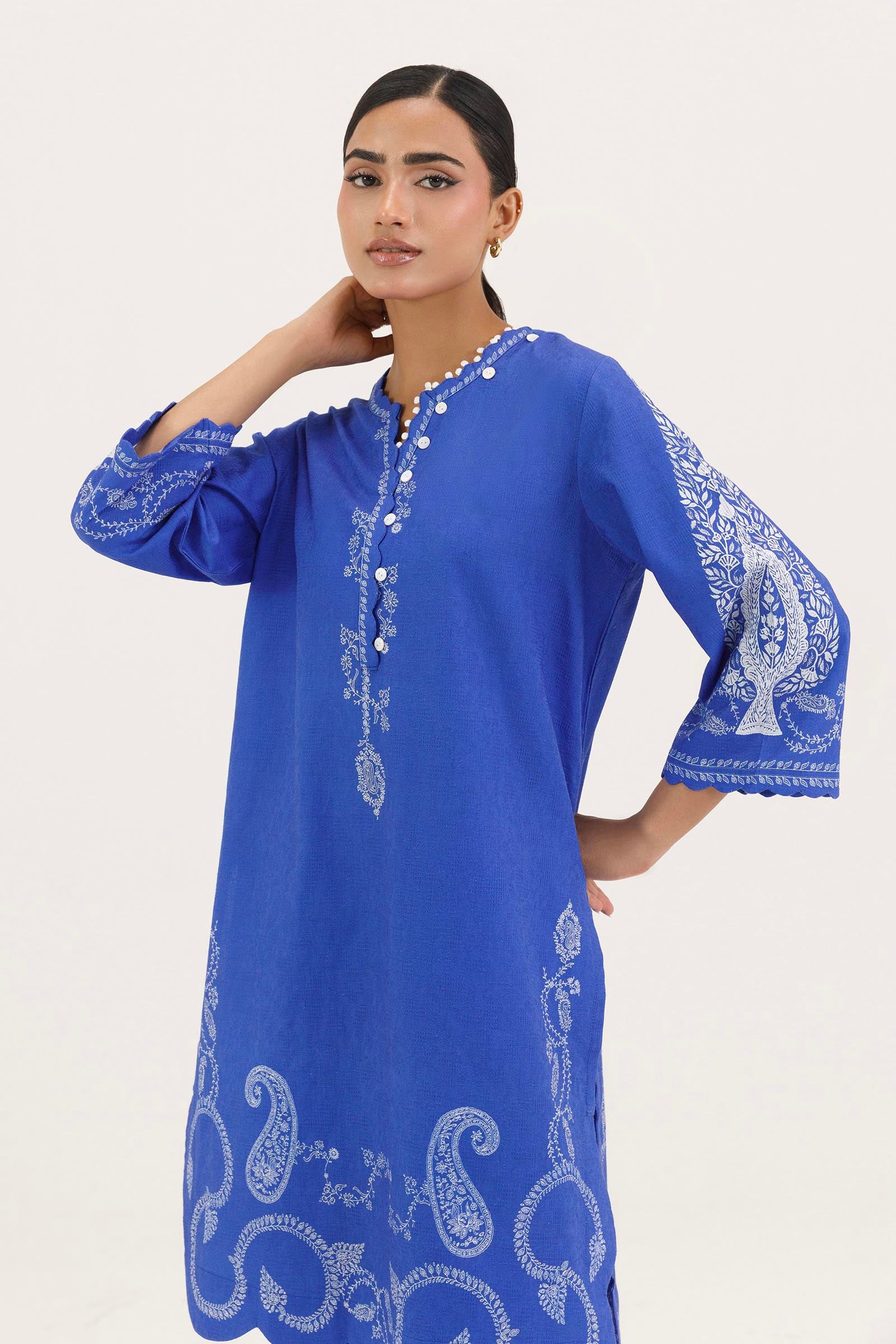 Stitched Printed Dobby Shirt+ Shalwar Secondary image