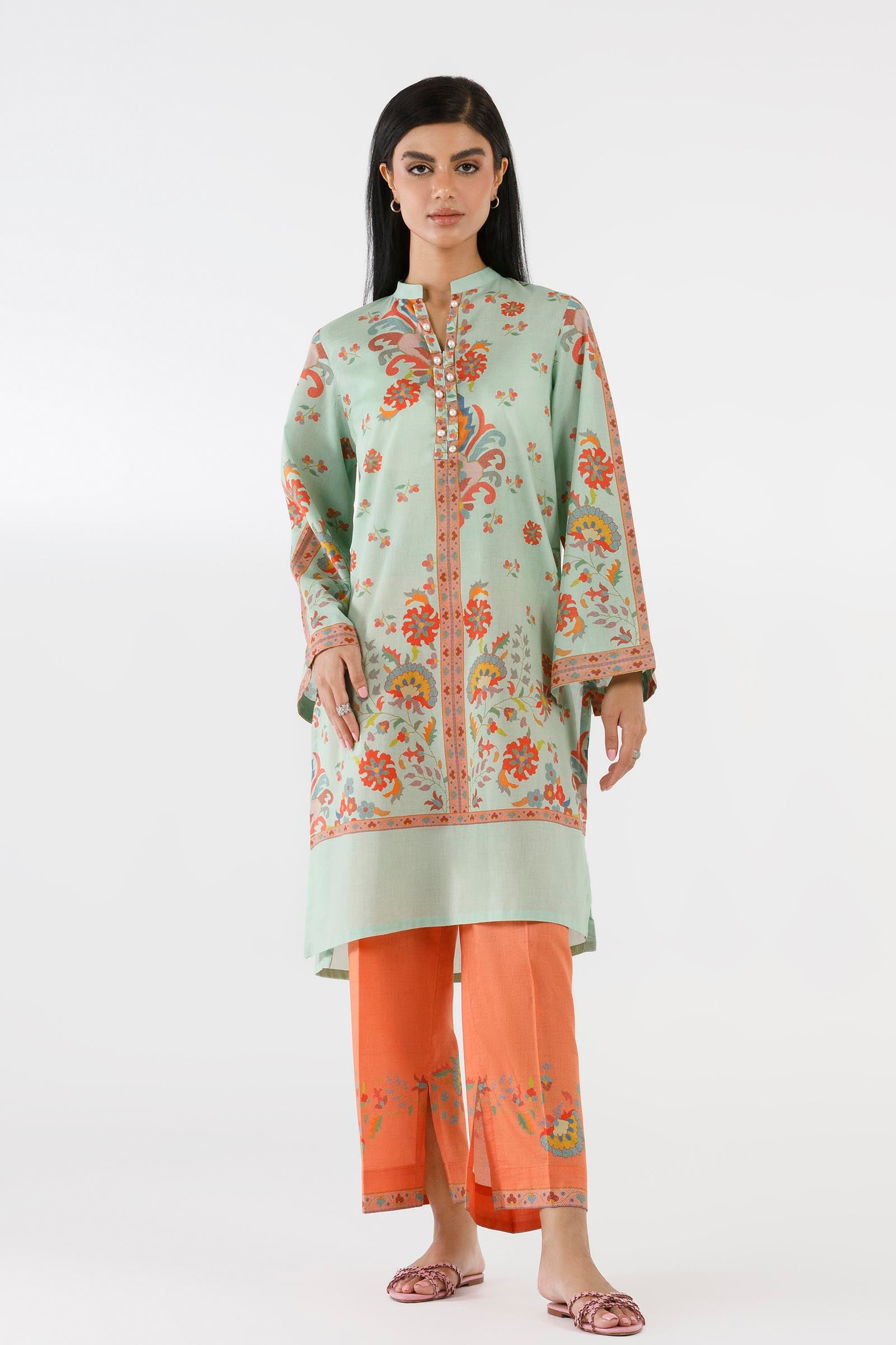 Stitched Printed Lawn Shirt+ Culotte Main image