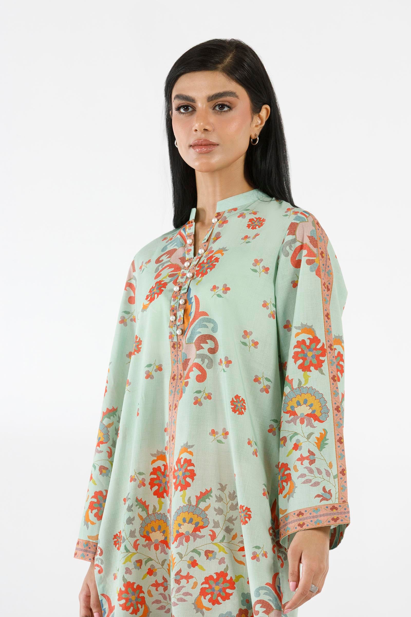 Stitched Printed Lawn Shirt+ Culotte Secondary image