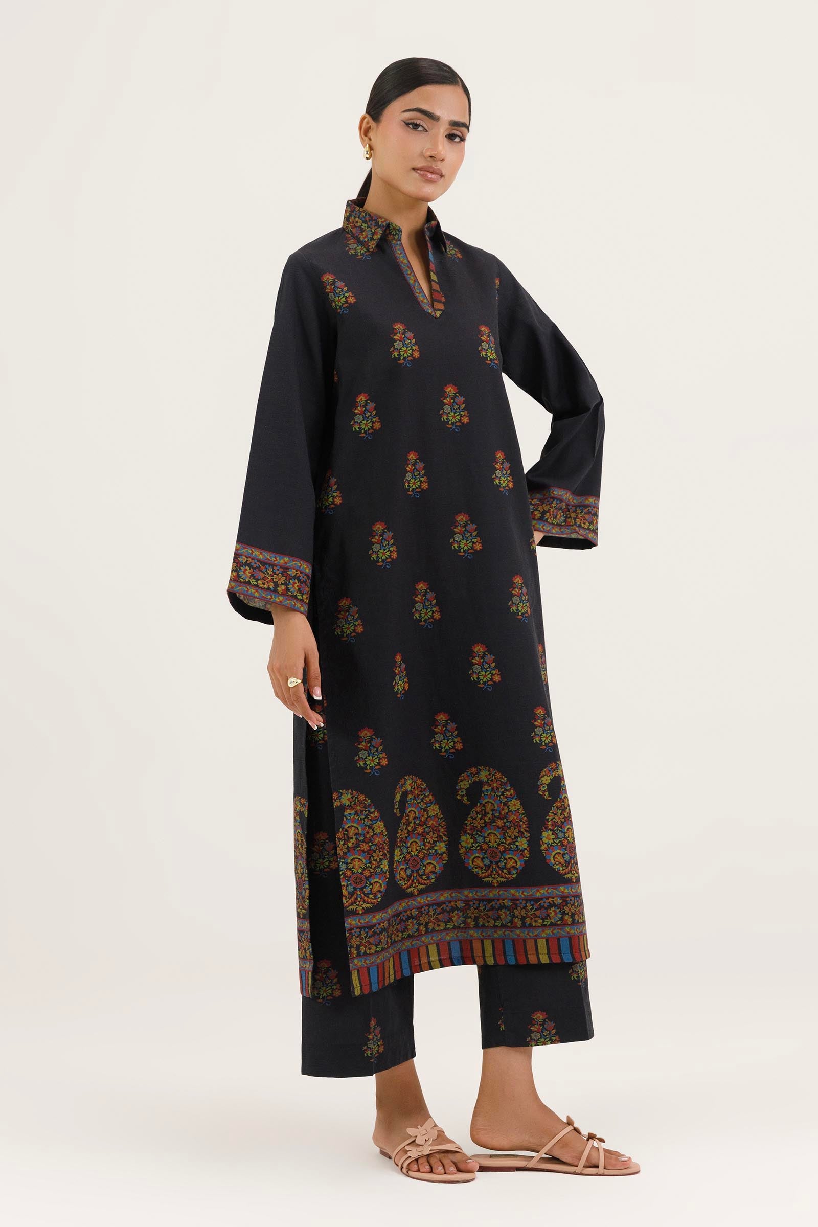 Stitched Printed Dobby Shirt+ Culotte Main image