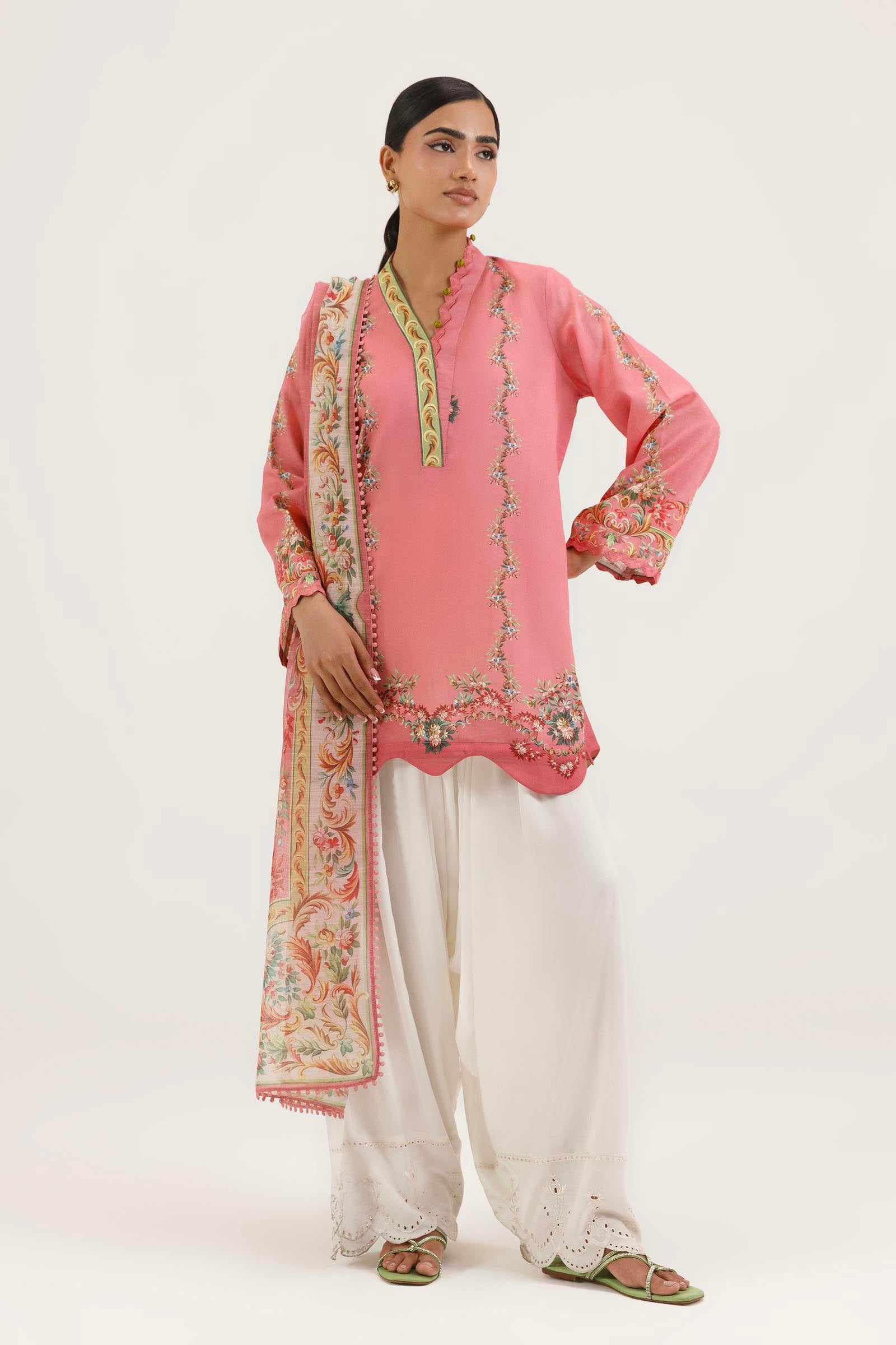 Stitched Printed Dobby Shirt+ Dupatta