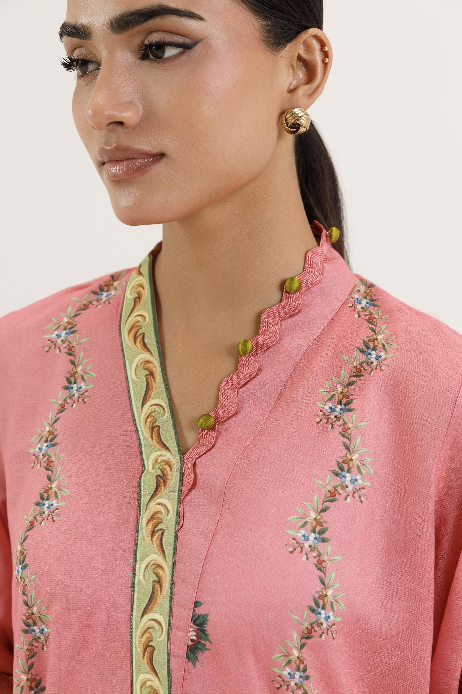 Stitched Printed Dobby Shirt+ Dupatta