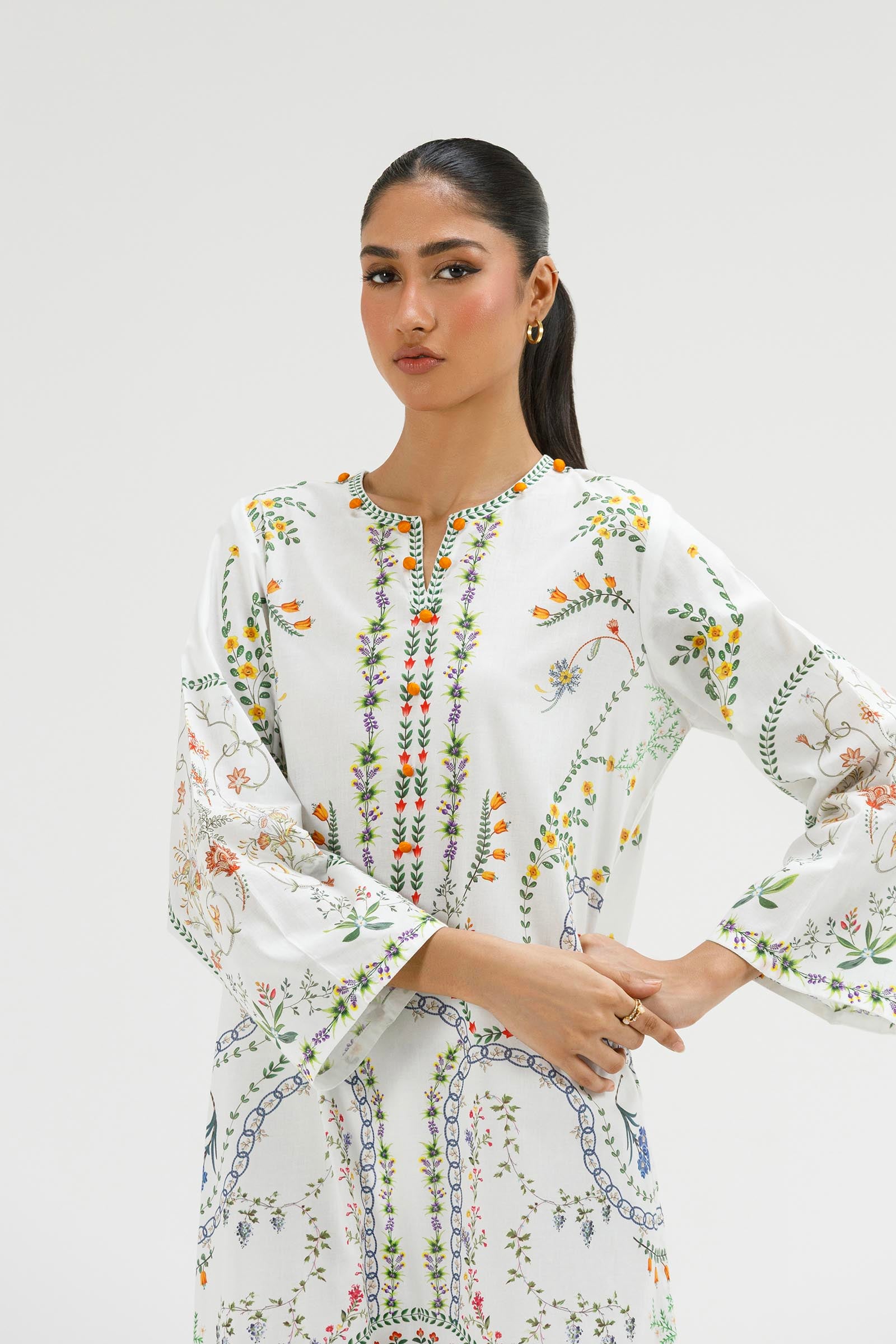 Stitched Printed Lawn Shirt+ Dupatta Secondary image