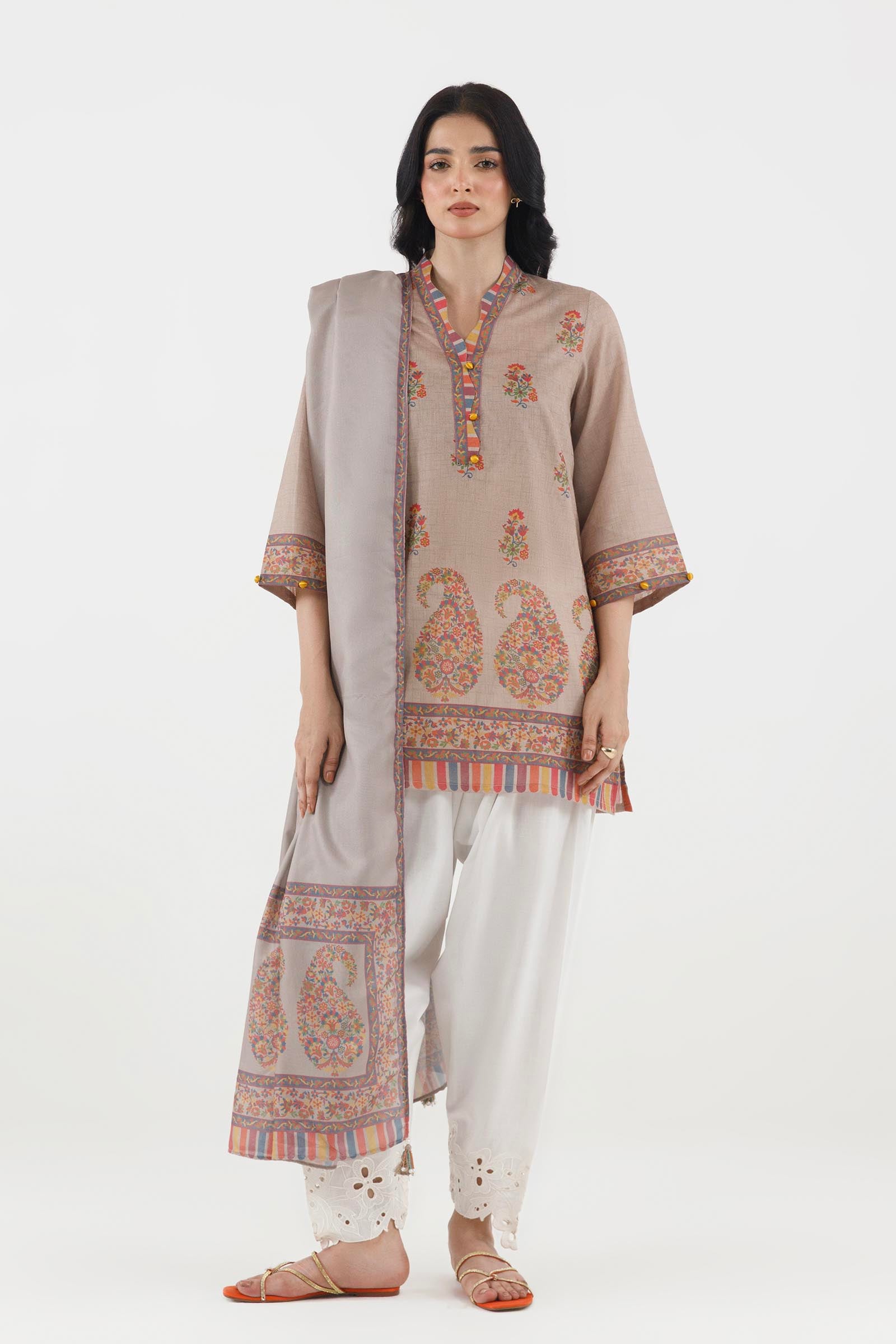 Stitched Printed Fancy Dobby Shirt+ Dupatta Main image