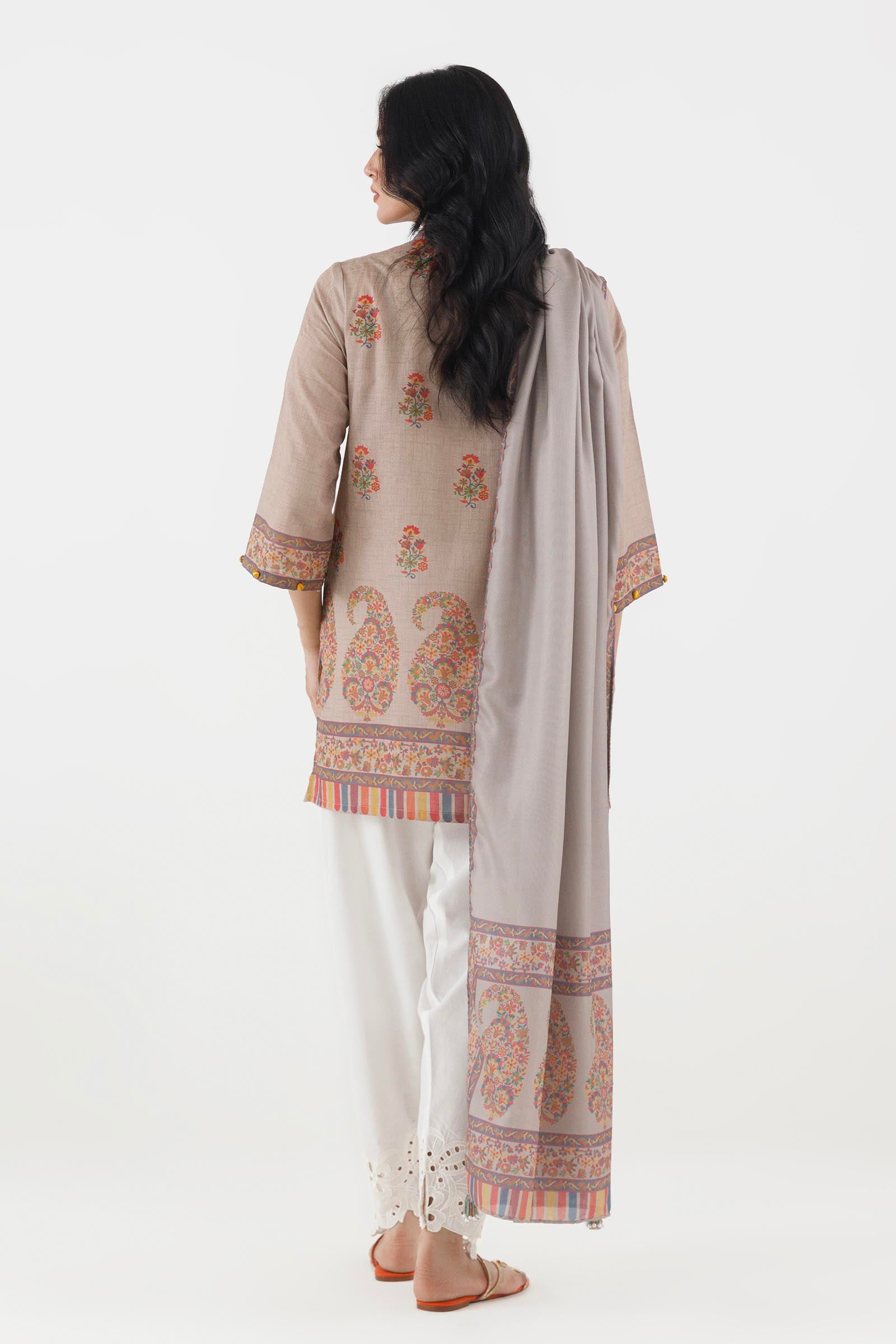 Stitched Printed Fancy Dobby Shirt+ Dupatta