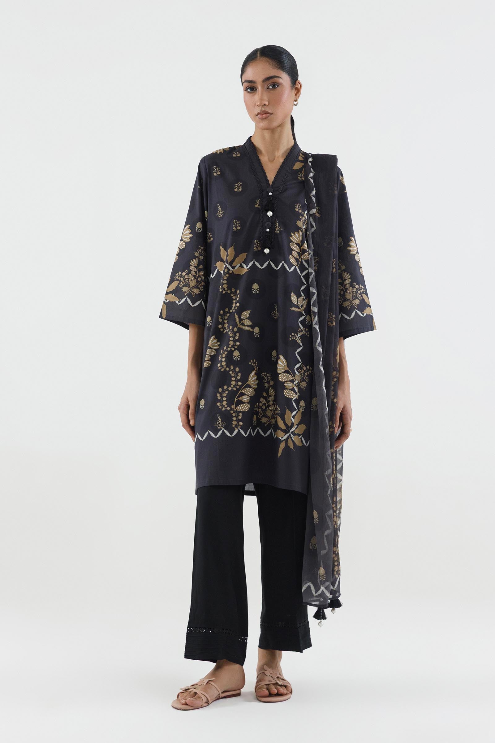 Stitched Printed Lawn Shirt+ Dupatta
