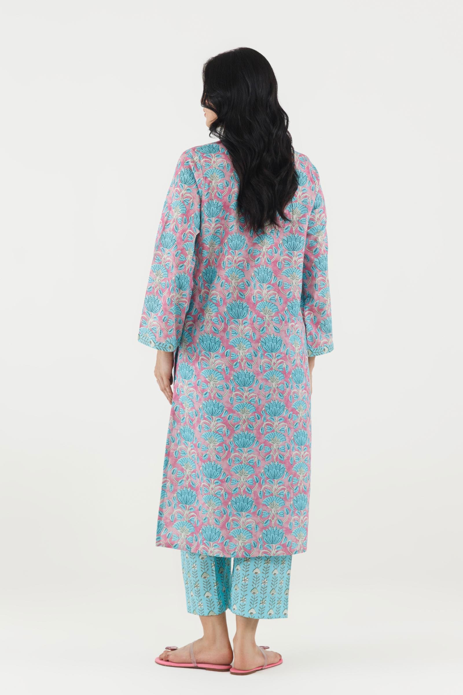 Stitched Printed Fancy Dobby Shirt+ Culotte