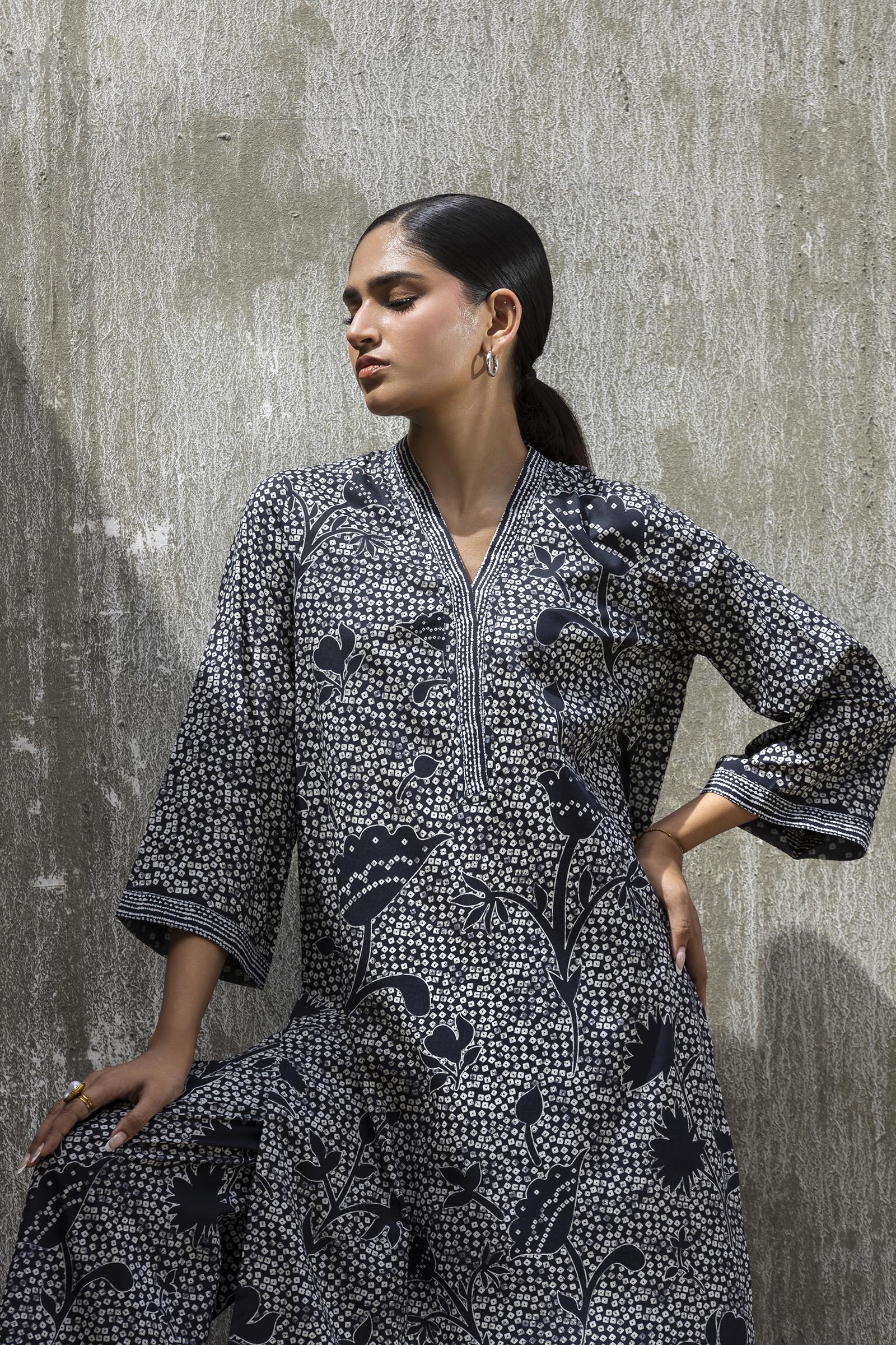 Stitched Printed Lawn Shirt+ Culotte Secondary image