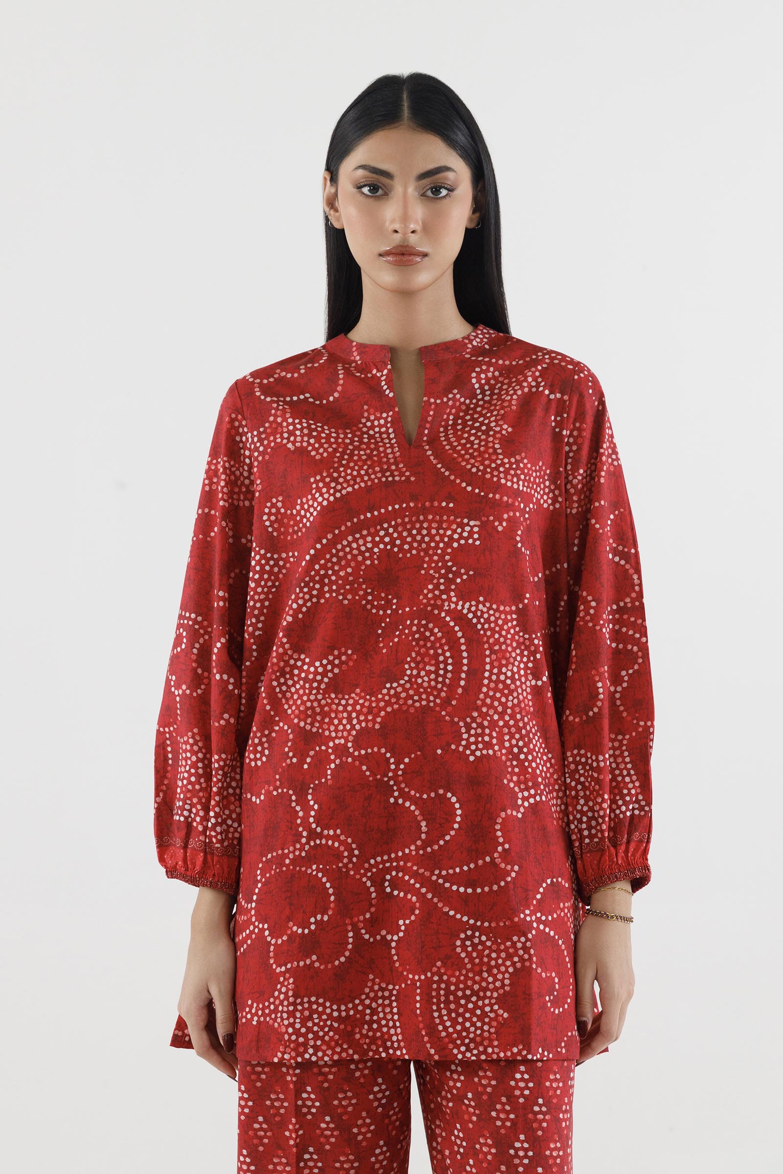 Stitched Printed Lawn Shirt+ Culotte Secondary image