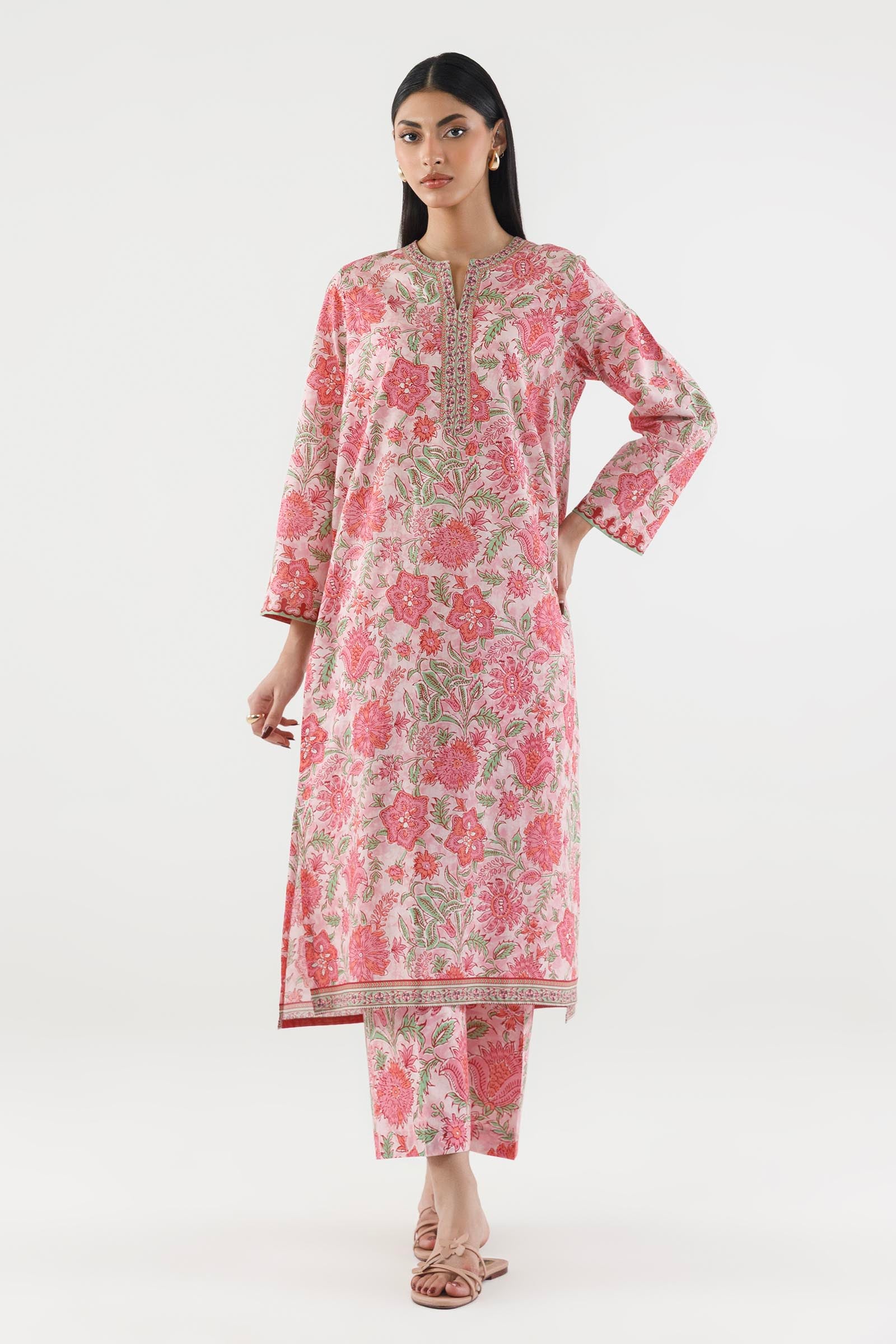 Stitched Printed Lawn Shirt+ Culotte Main image