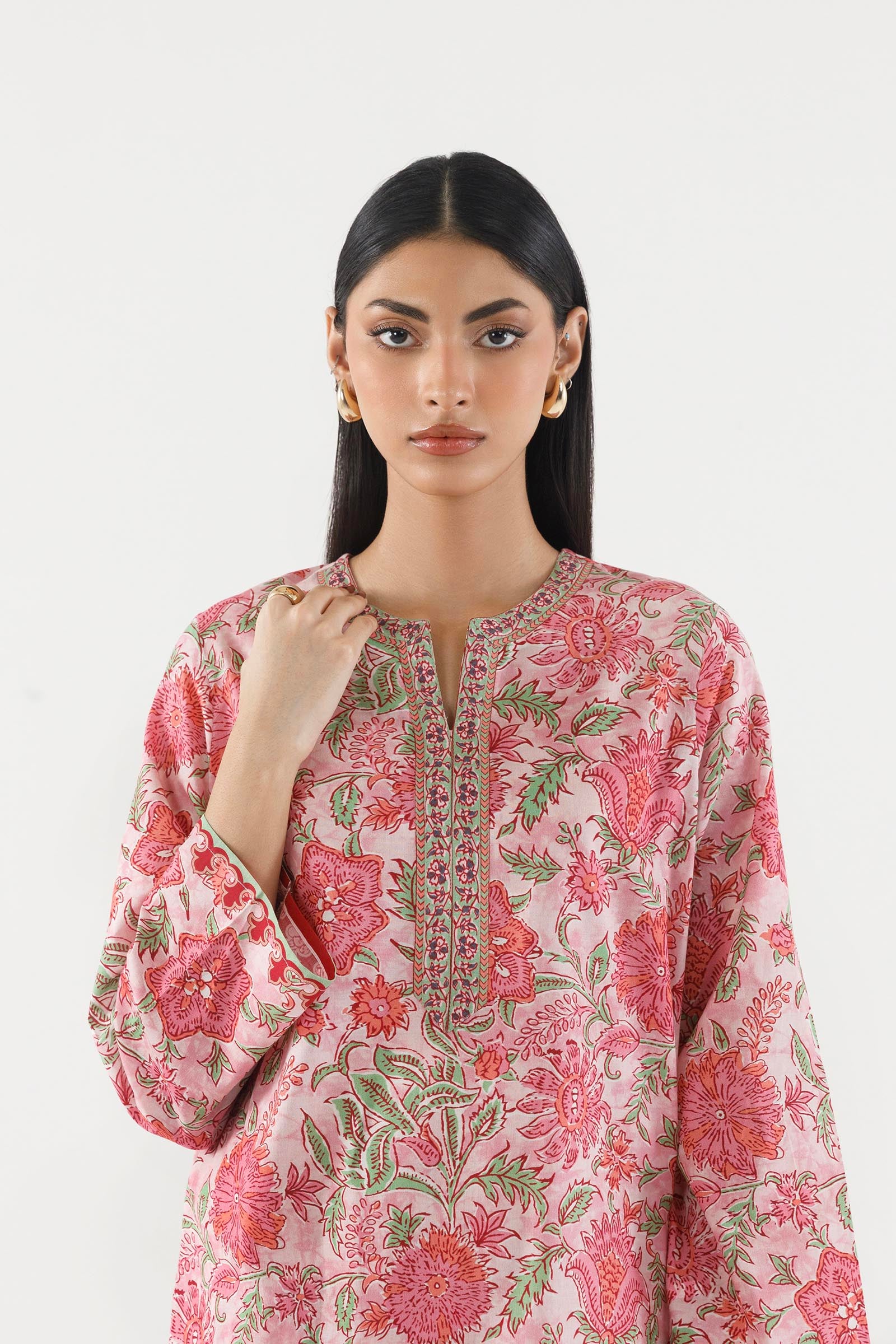 Stitched Printed Lawn Shirt+ Culotte Secondary image