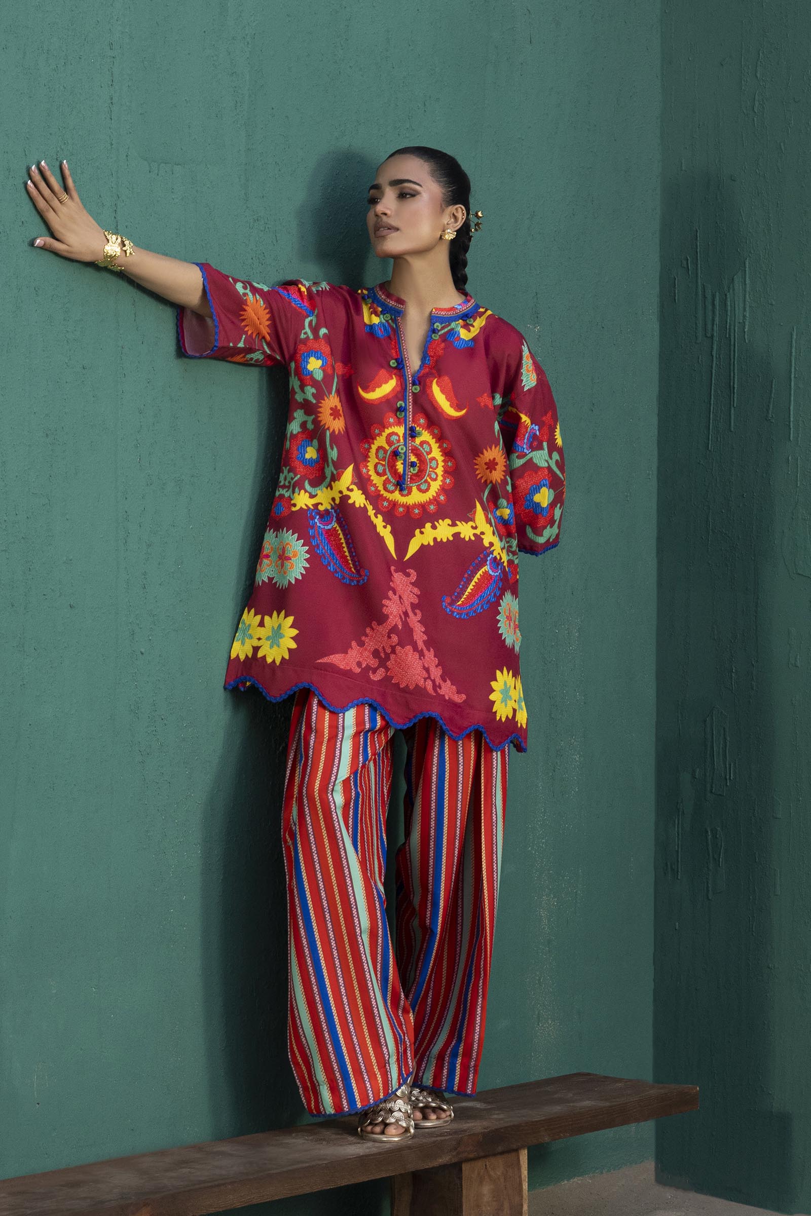 Stitched Printed Viscose Shirt+ Shalwar Secondary image