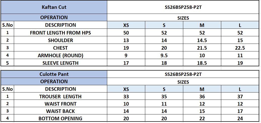 Size Chart