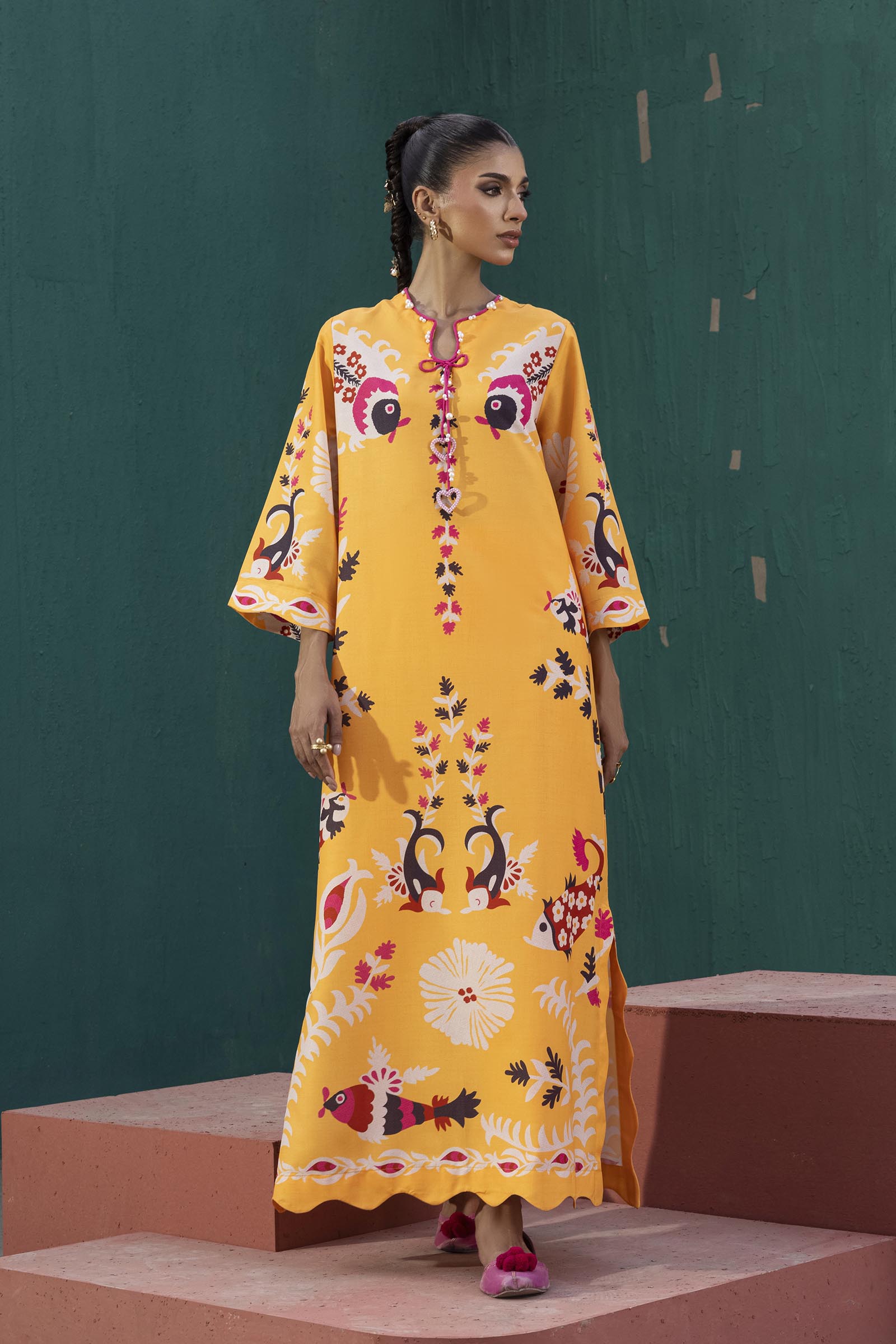 Stitched Printed Viscose Shirt+ Culotte