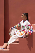 Stitched Printed Viscose Shirt+ Culotte