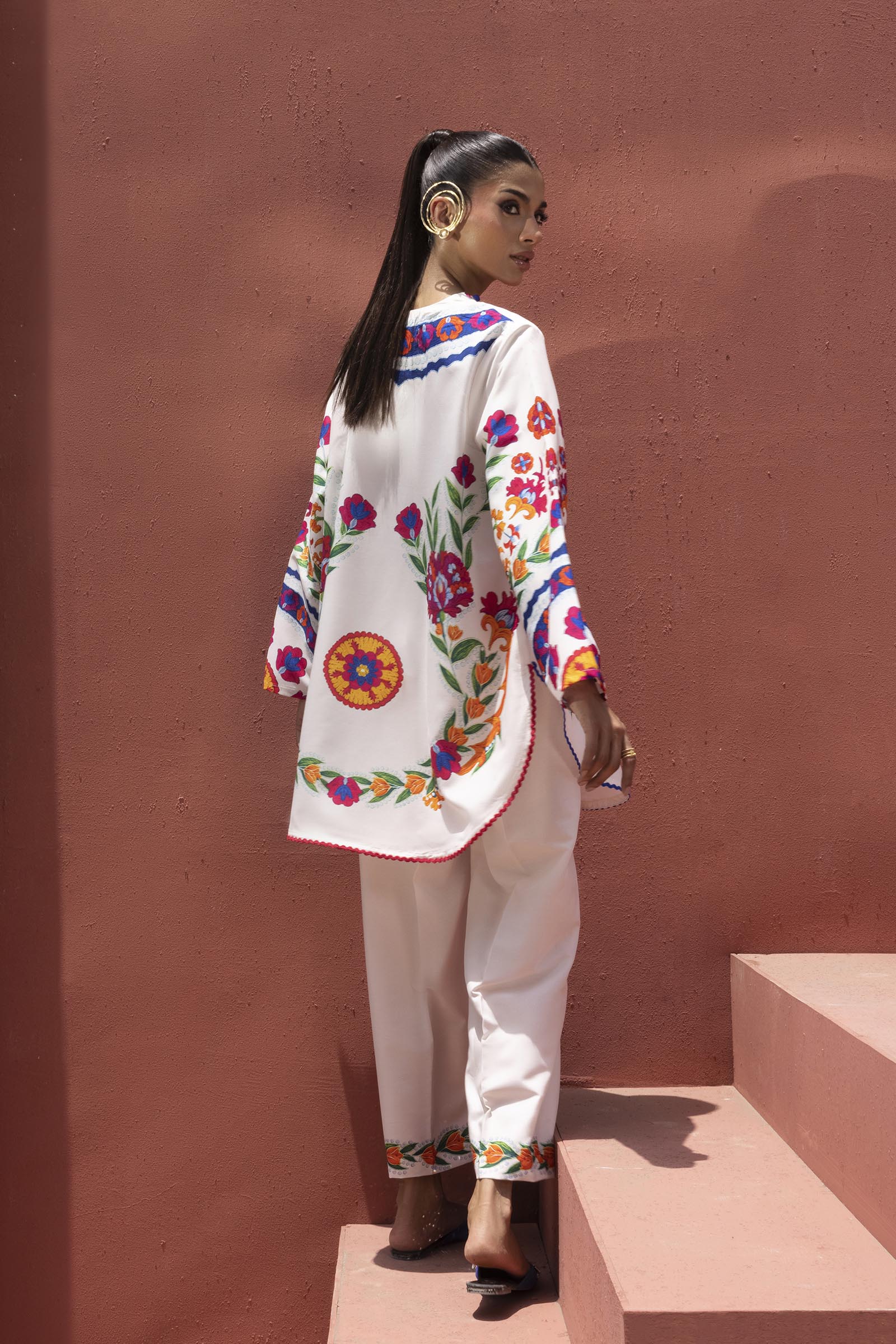 Stitched Printed Viscose Shirt+ Culotte