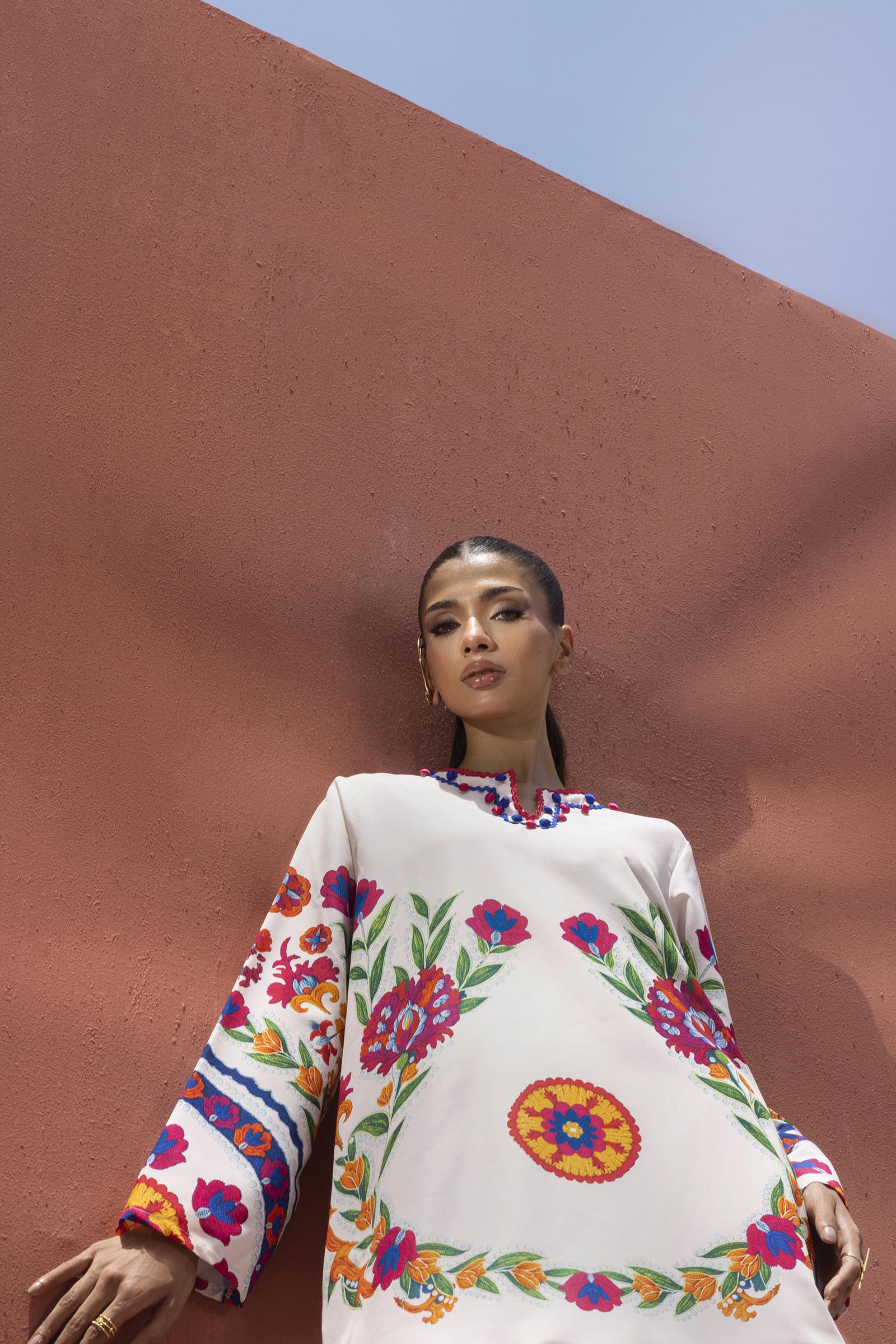 Stitched Printed Viscose Shirt+ Culotte