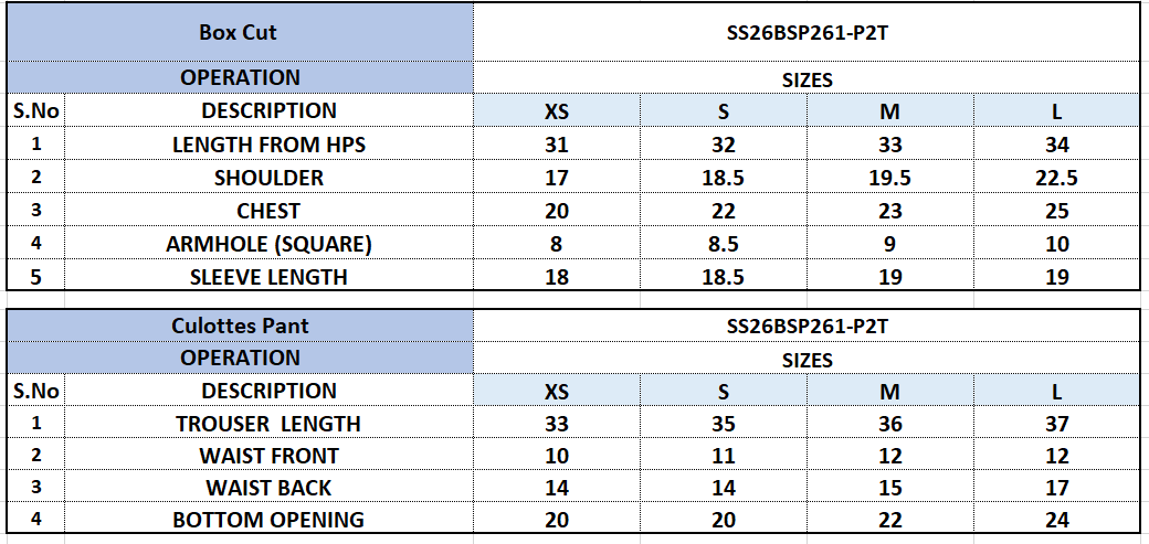 Size Chart