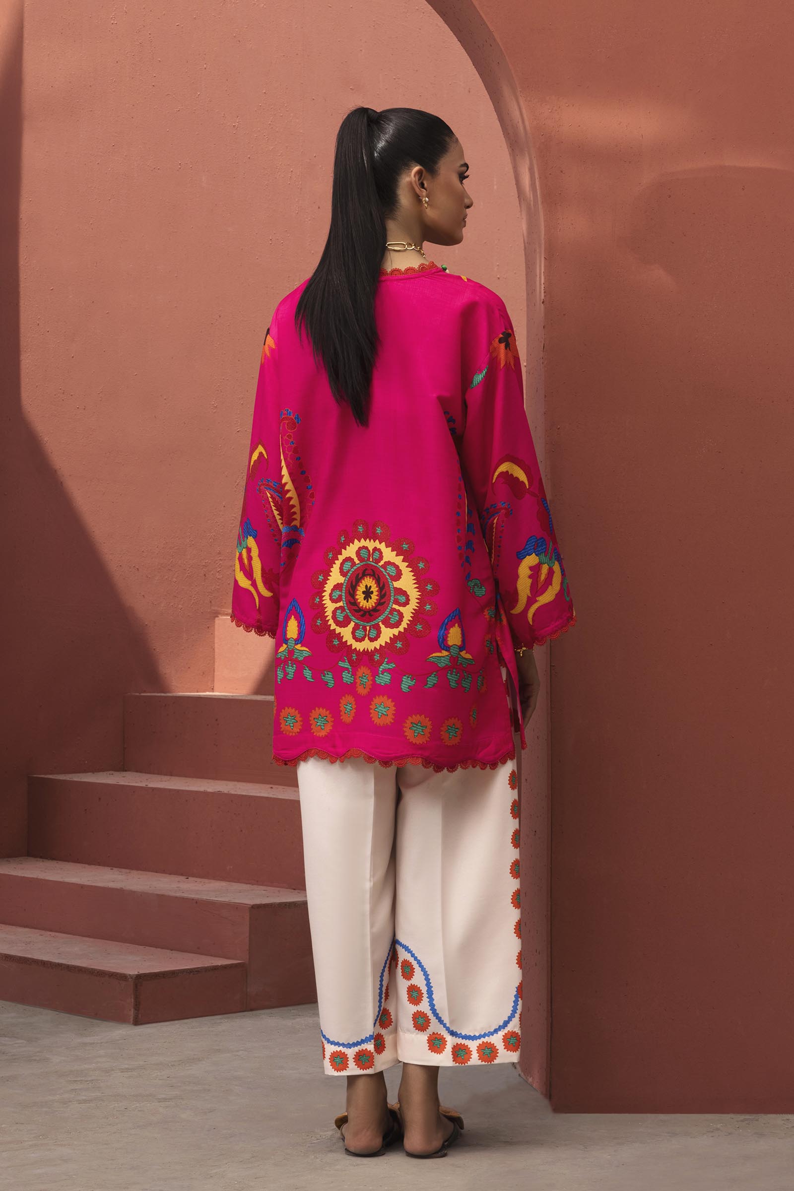 Stitched Printed Viscose Shirt+ Culotte Secondary image