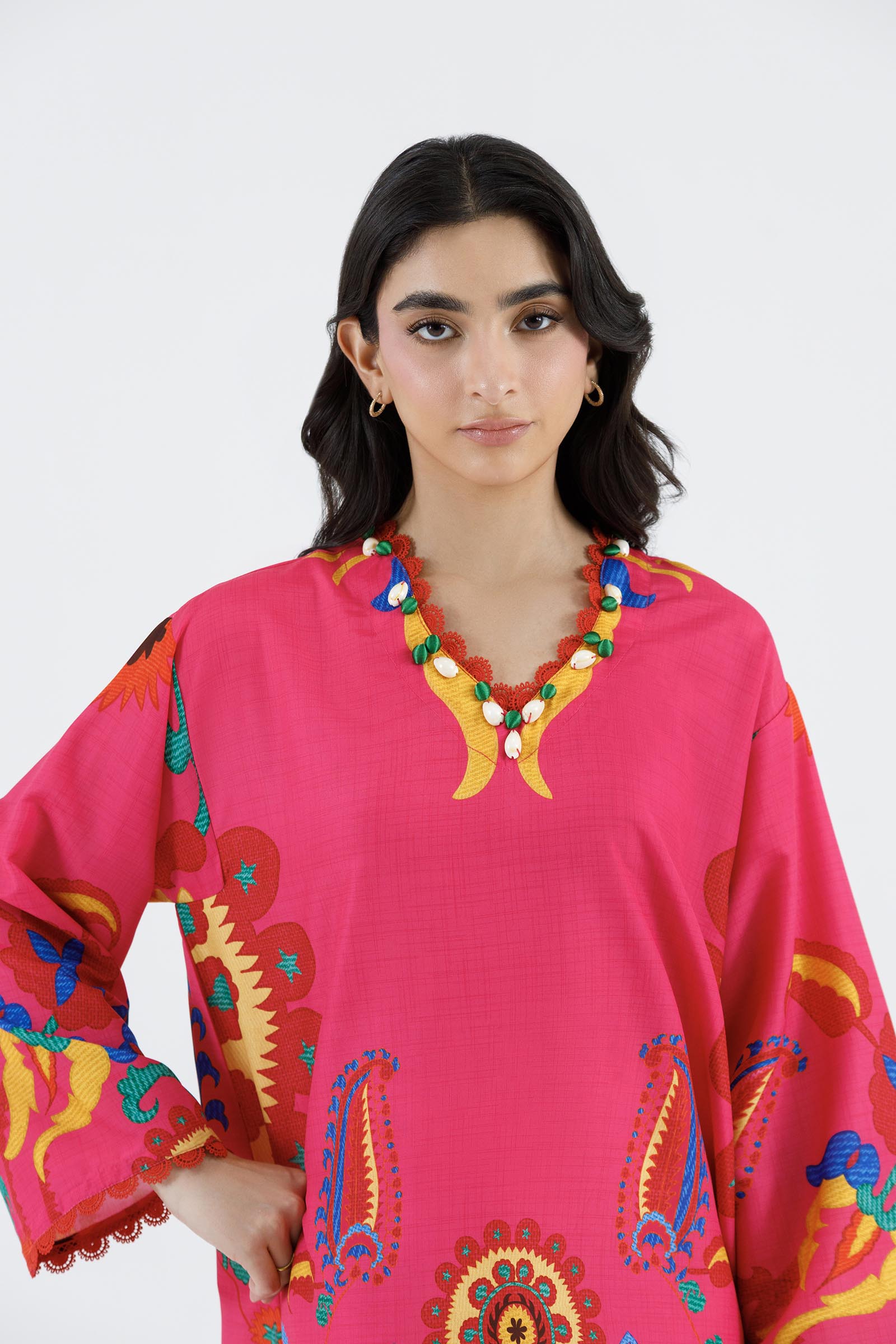 Stitched Printed Viscose Shirt+ Culotte