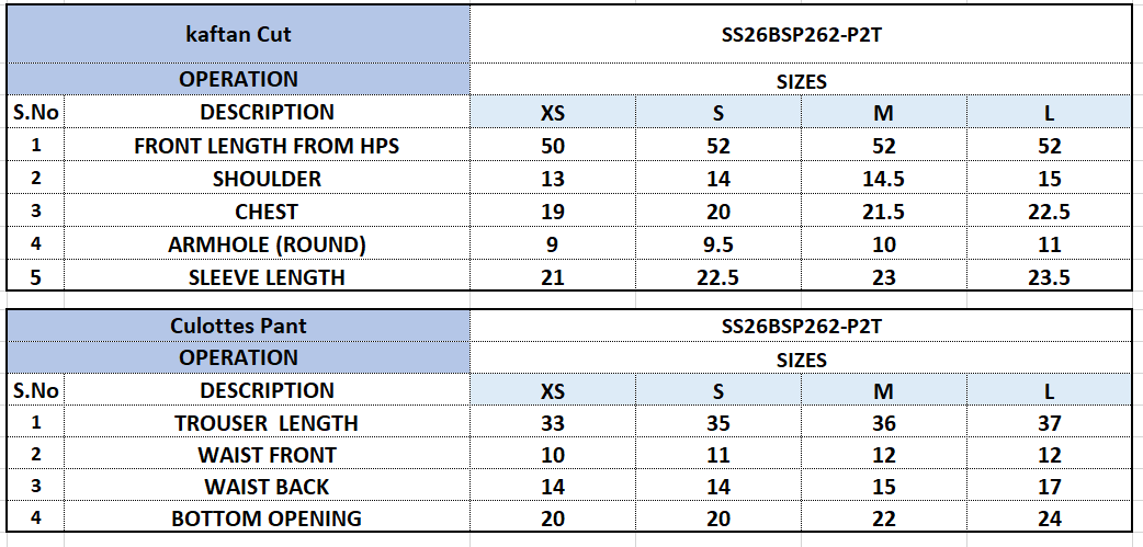 Size Chart