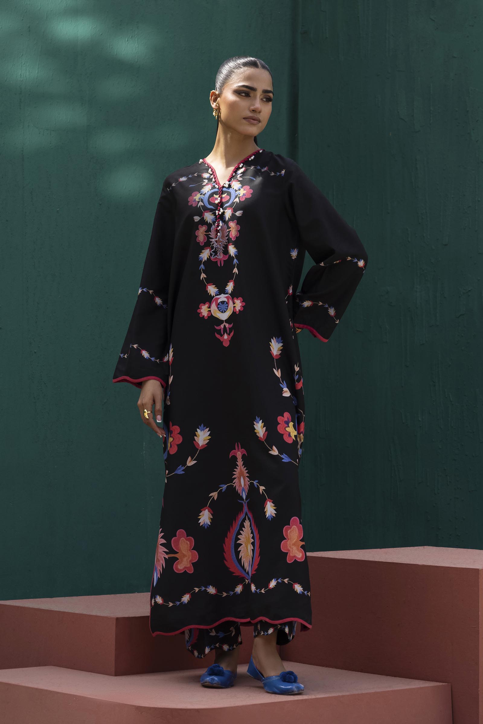 Stitched Printed Viscose Shirt+ Culotte Main image