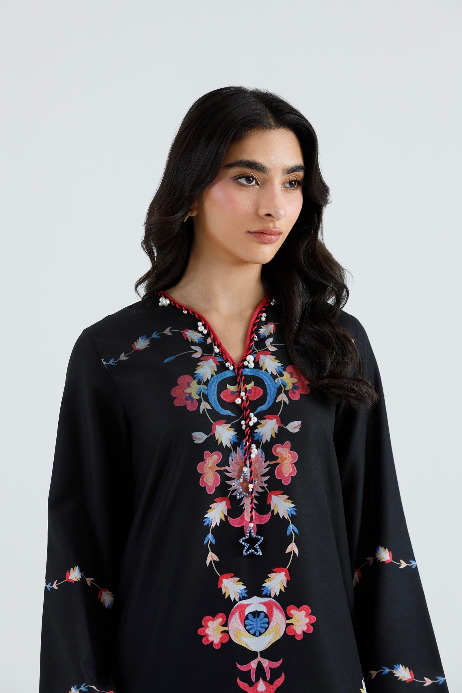 Stitched Printed Viscose Shirt+ Culotte