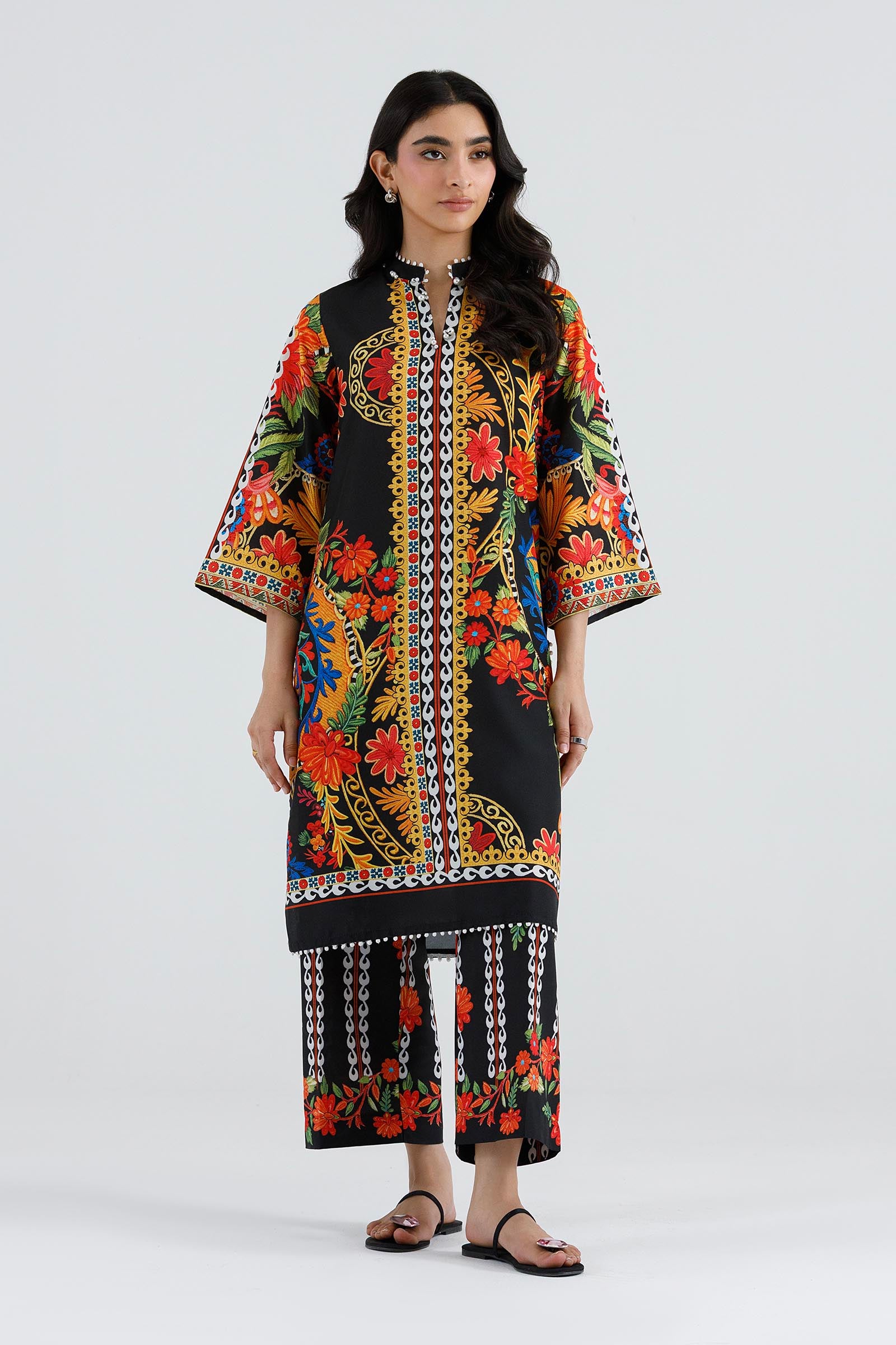 Stitched Printed Viscose Shirt+ Culotte Main image