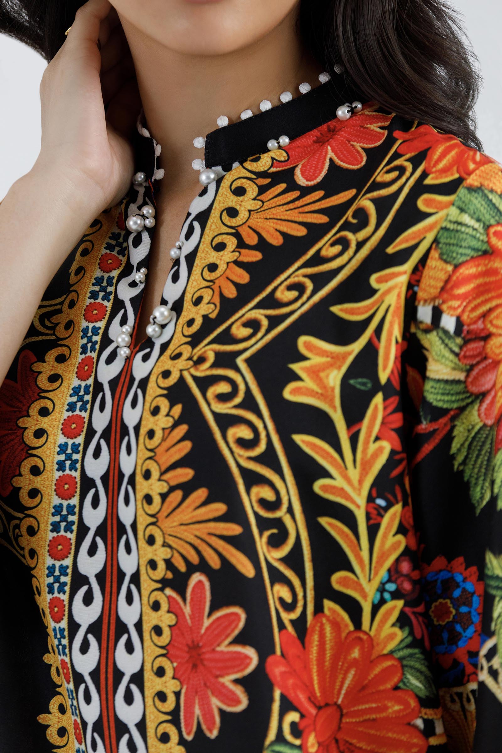 Stitched Printed Viscose Shirt+ Culotte