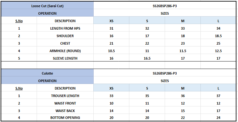 Size Chart
