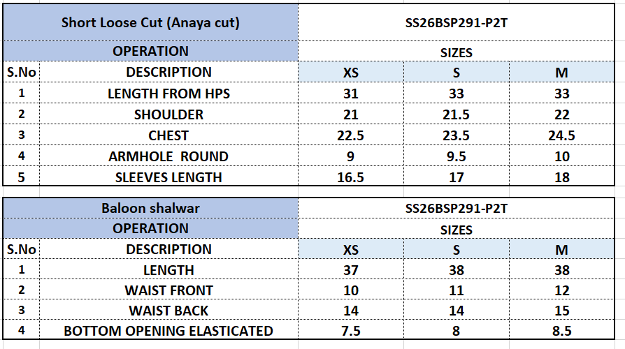 Size Chart