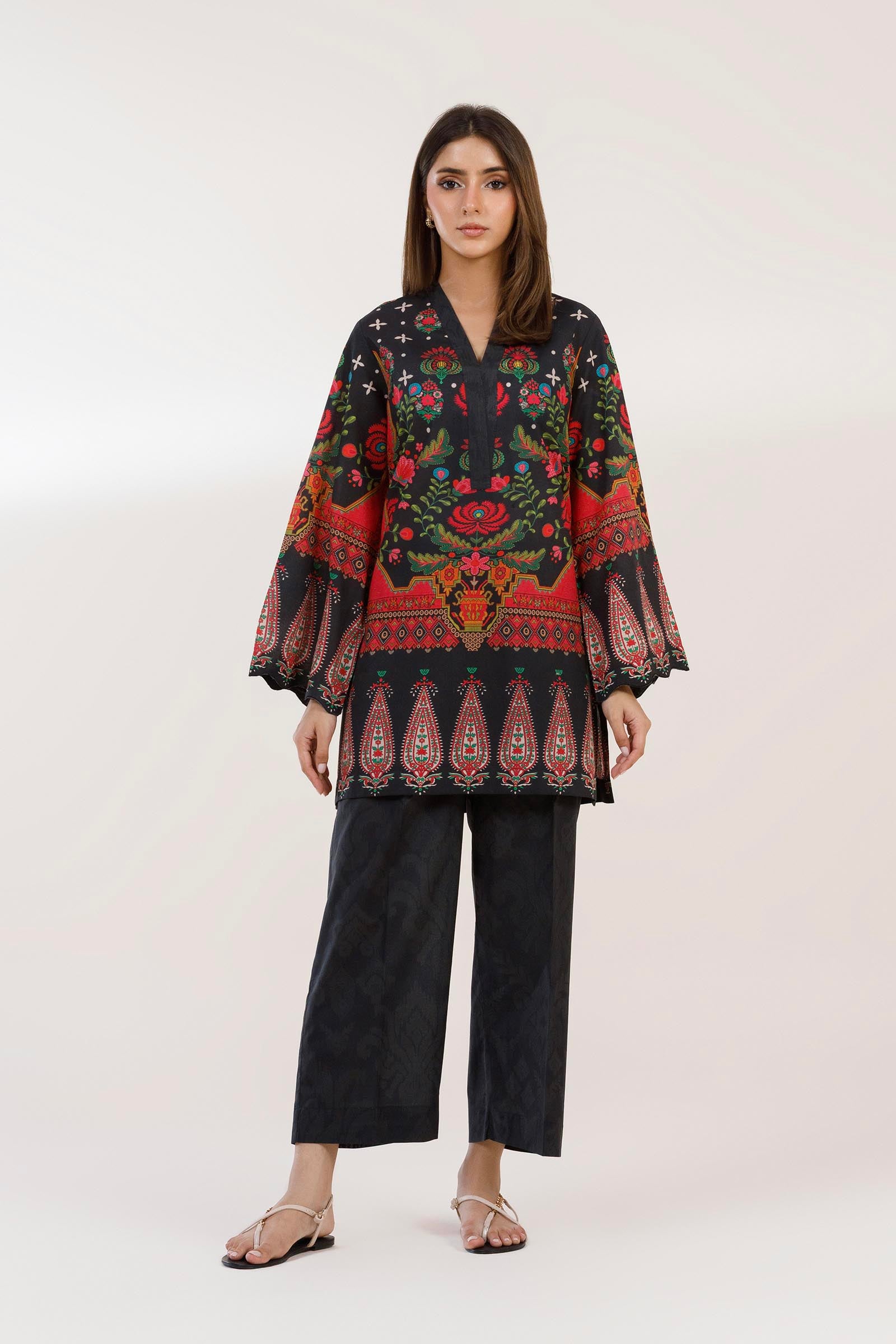 Stitched Printed Lawn Shirt+ Culotte Main image