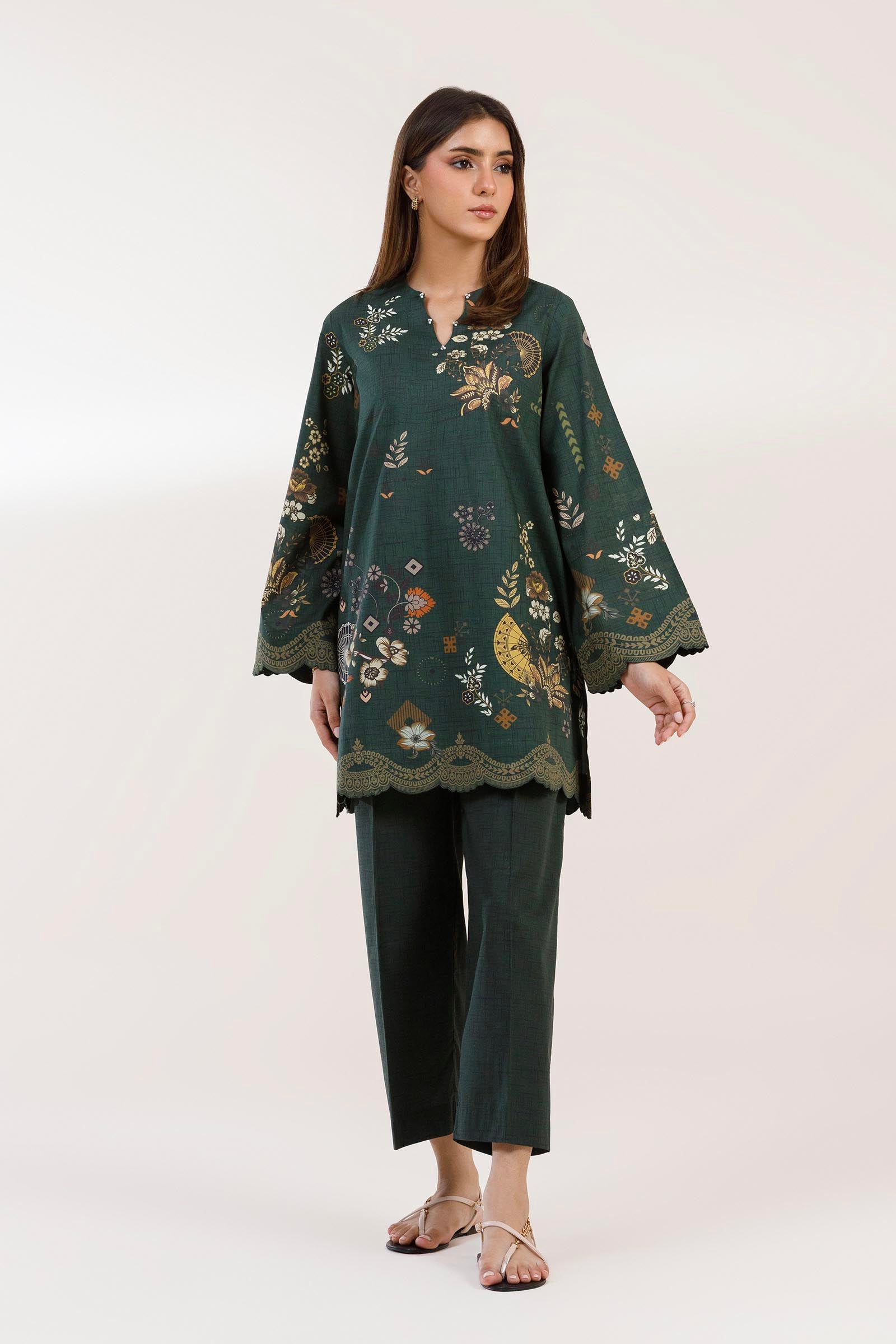 Stitched Printed Lawn Shirt+ Culotte Main image