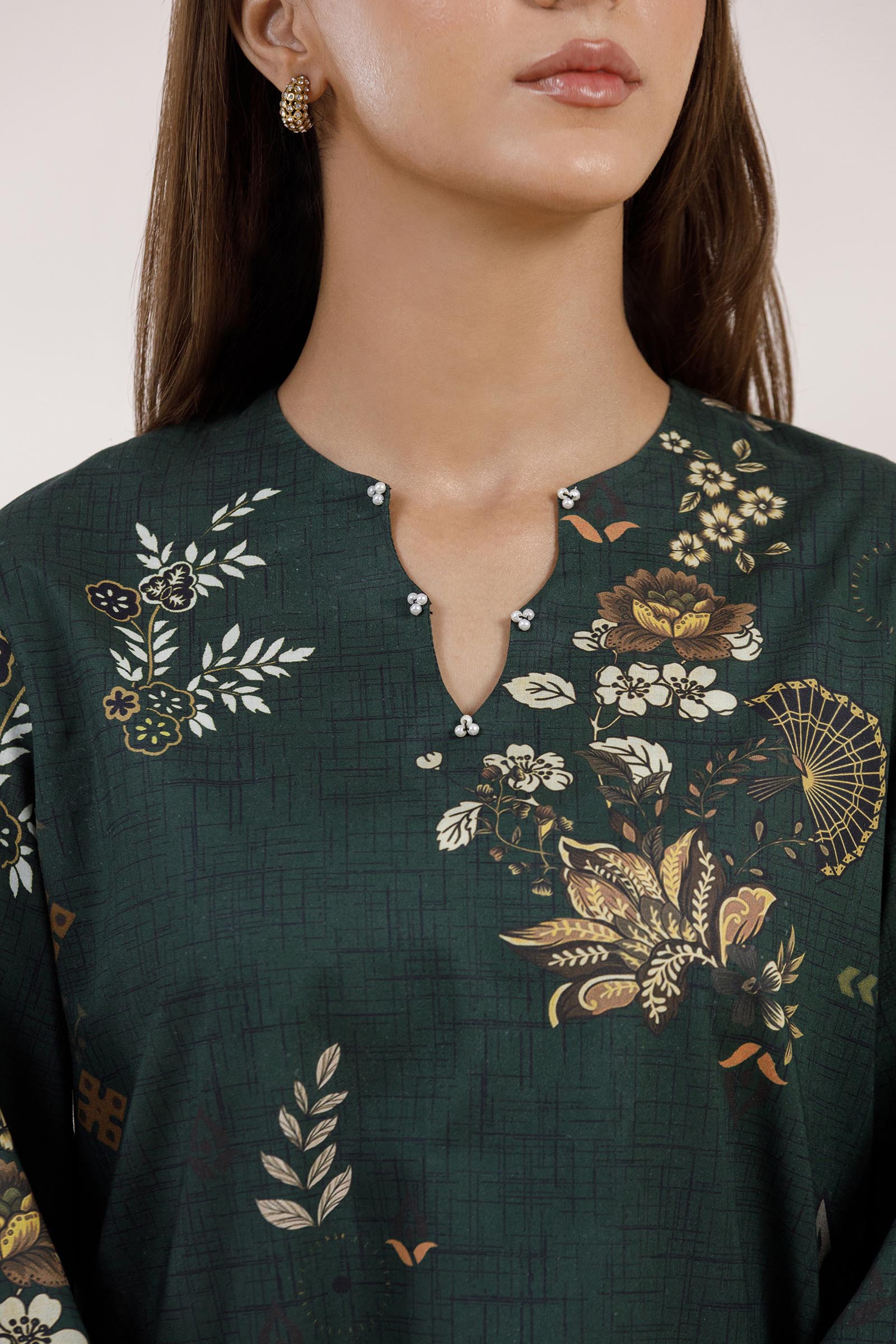 Stitched Printed Lawn Shirt+ Culotte Secondary image