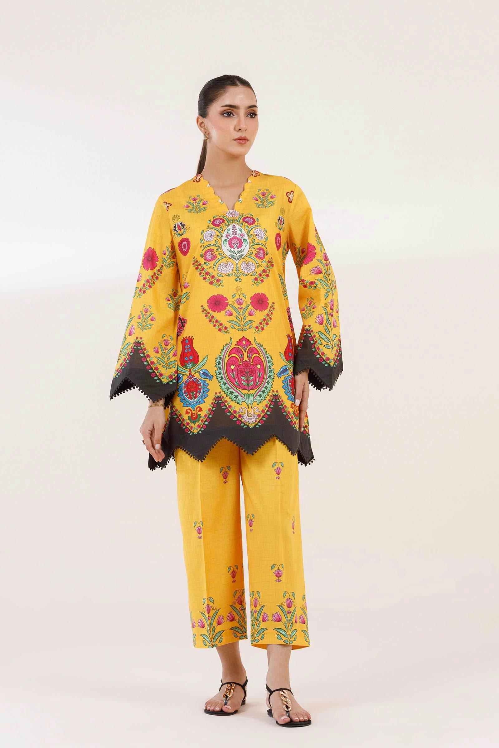 Stitched Printed Lawn Shirt+ Culotte