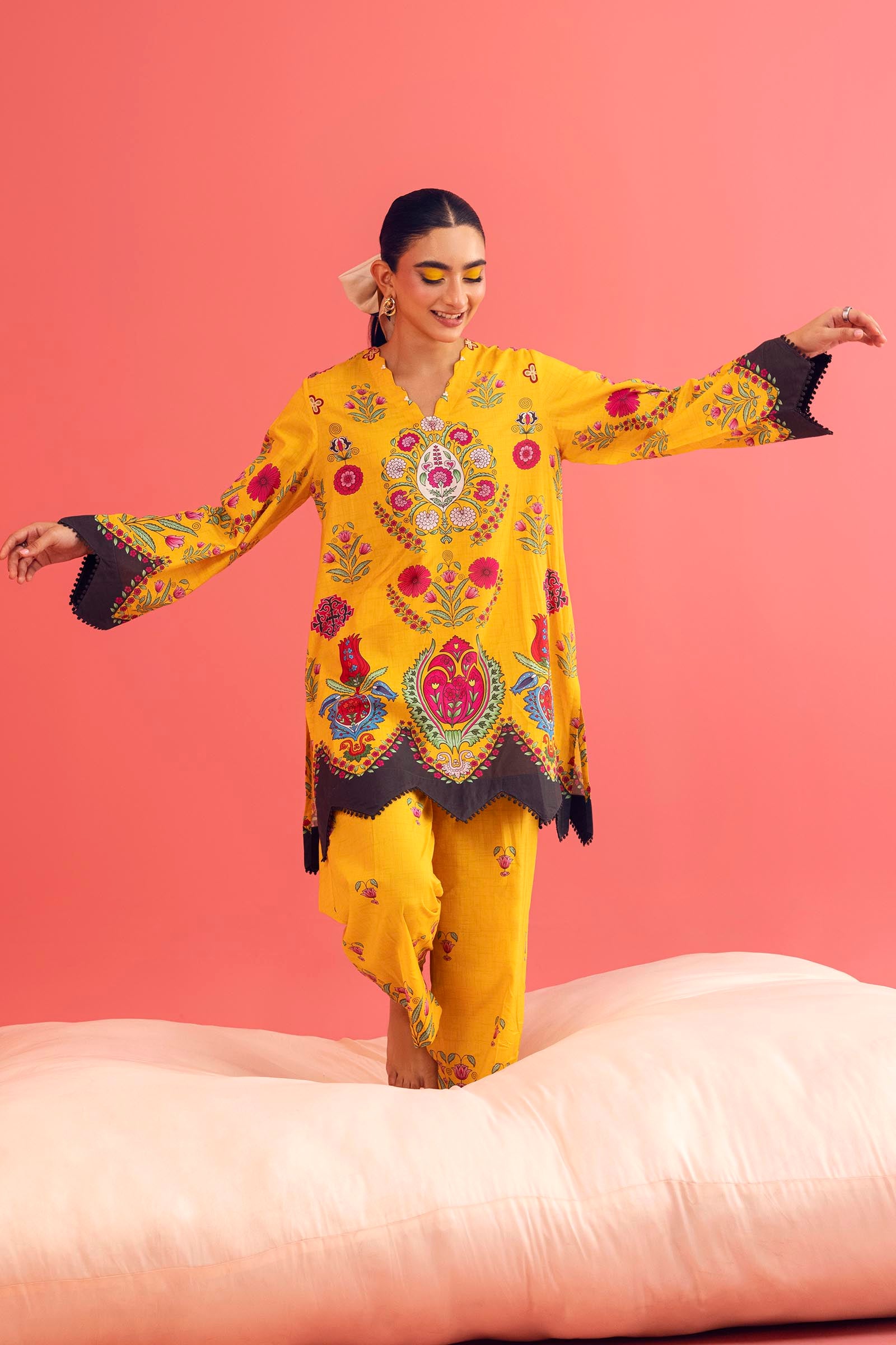 Stitched Printed Lawn Shirt+ Culotte Main image