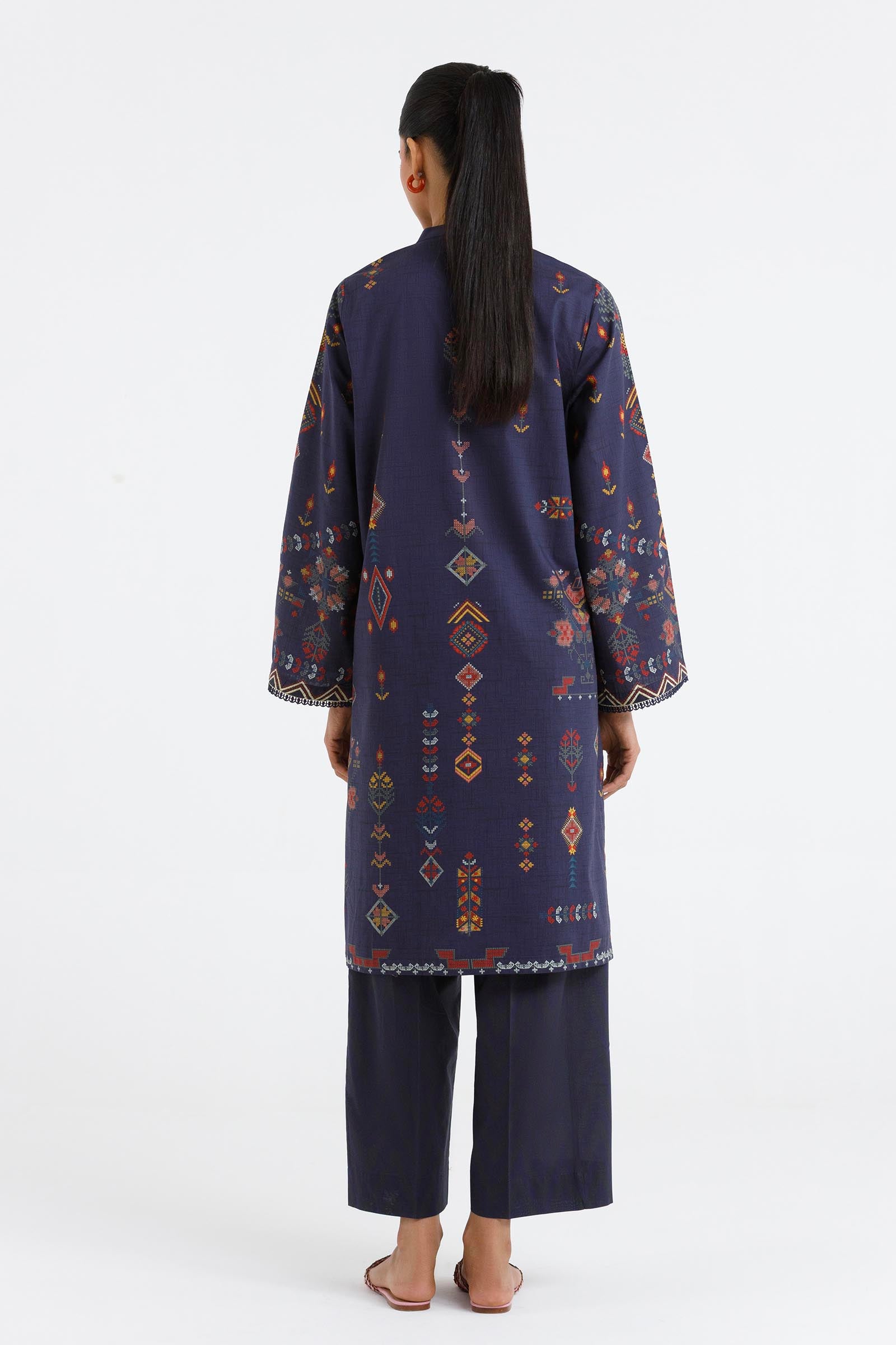 Stitched Printed Lawn Shirt+ Culotte Secondary image