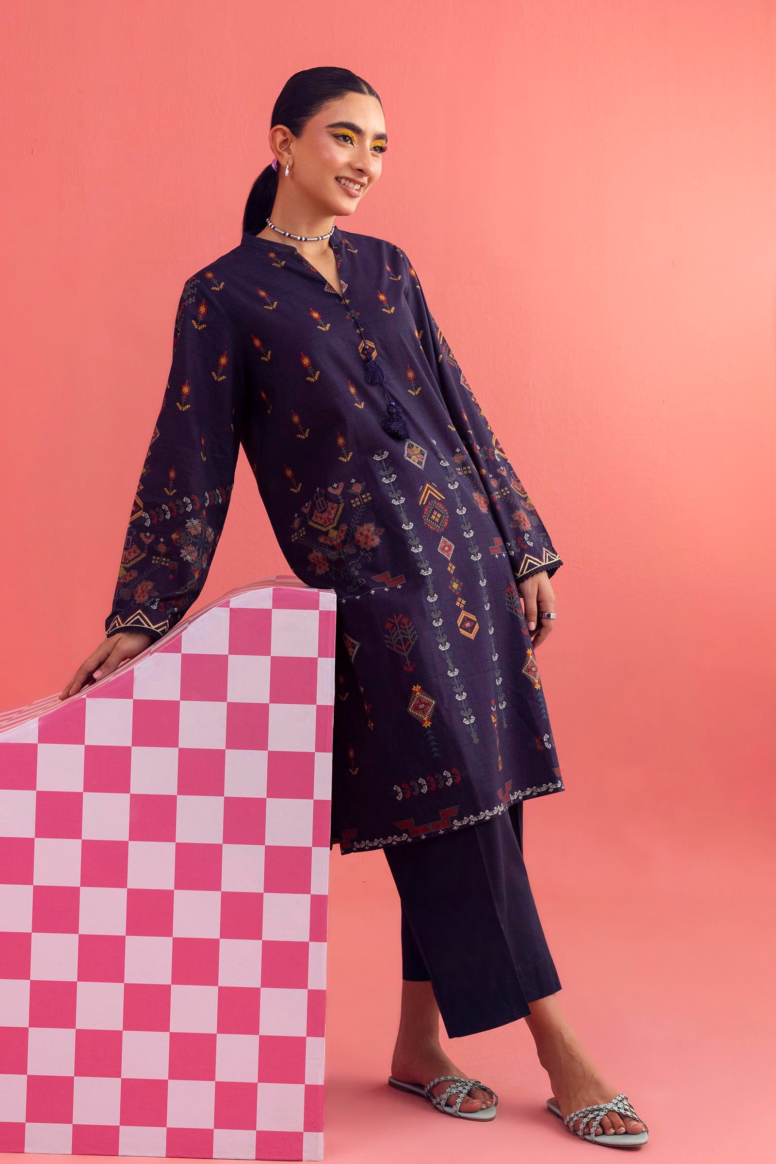 Stitched Printed Lawn Shirt+ Culotte