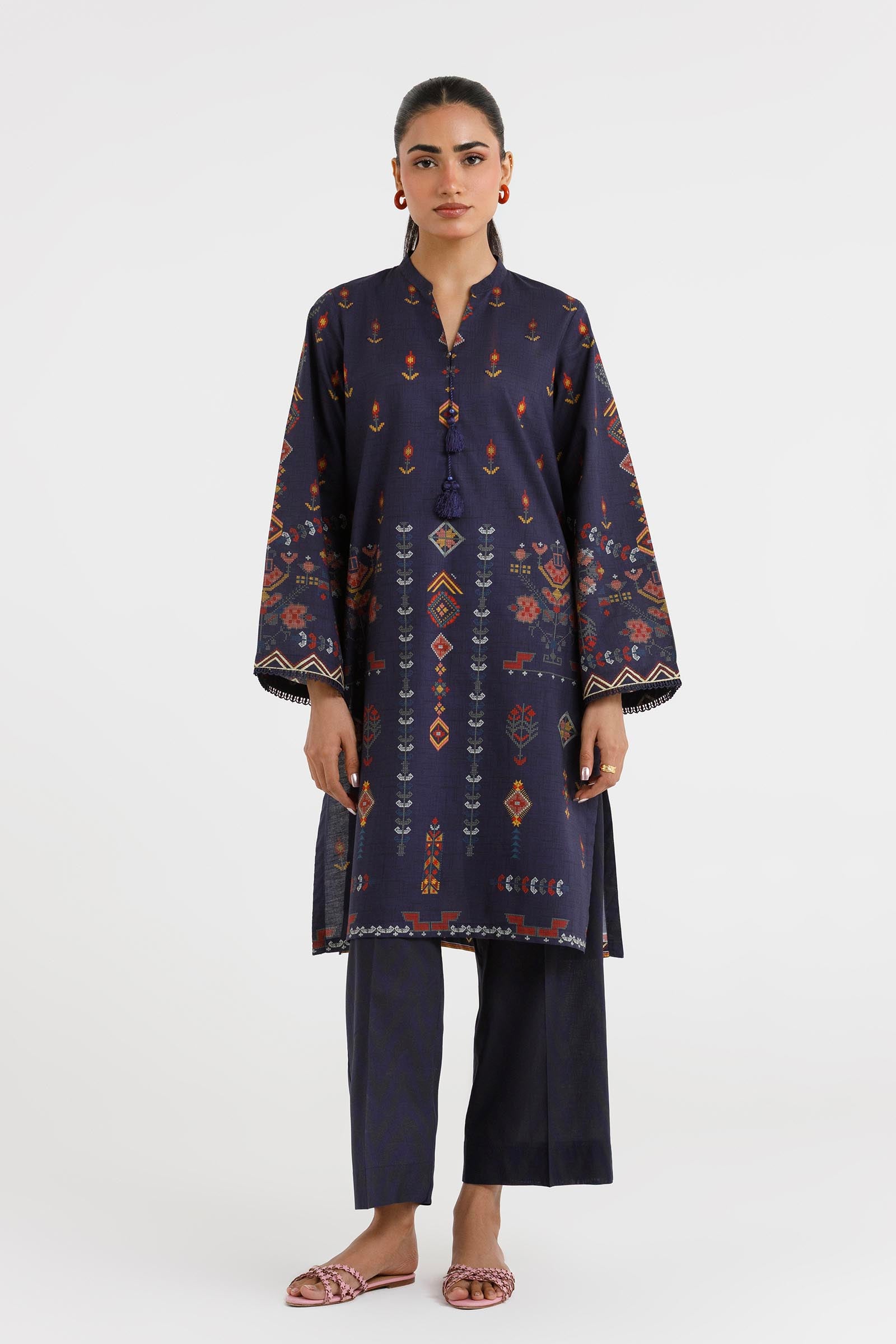 Stitched Printed Lawn Shirt+ Culotte Main image