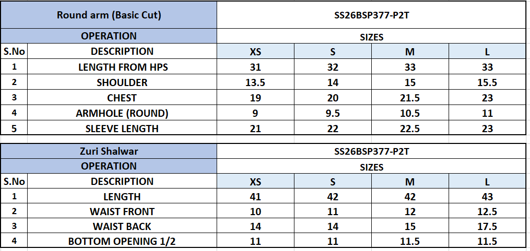 Size Chart